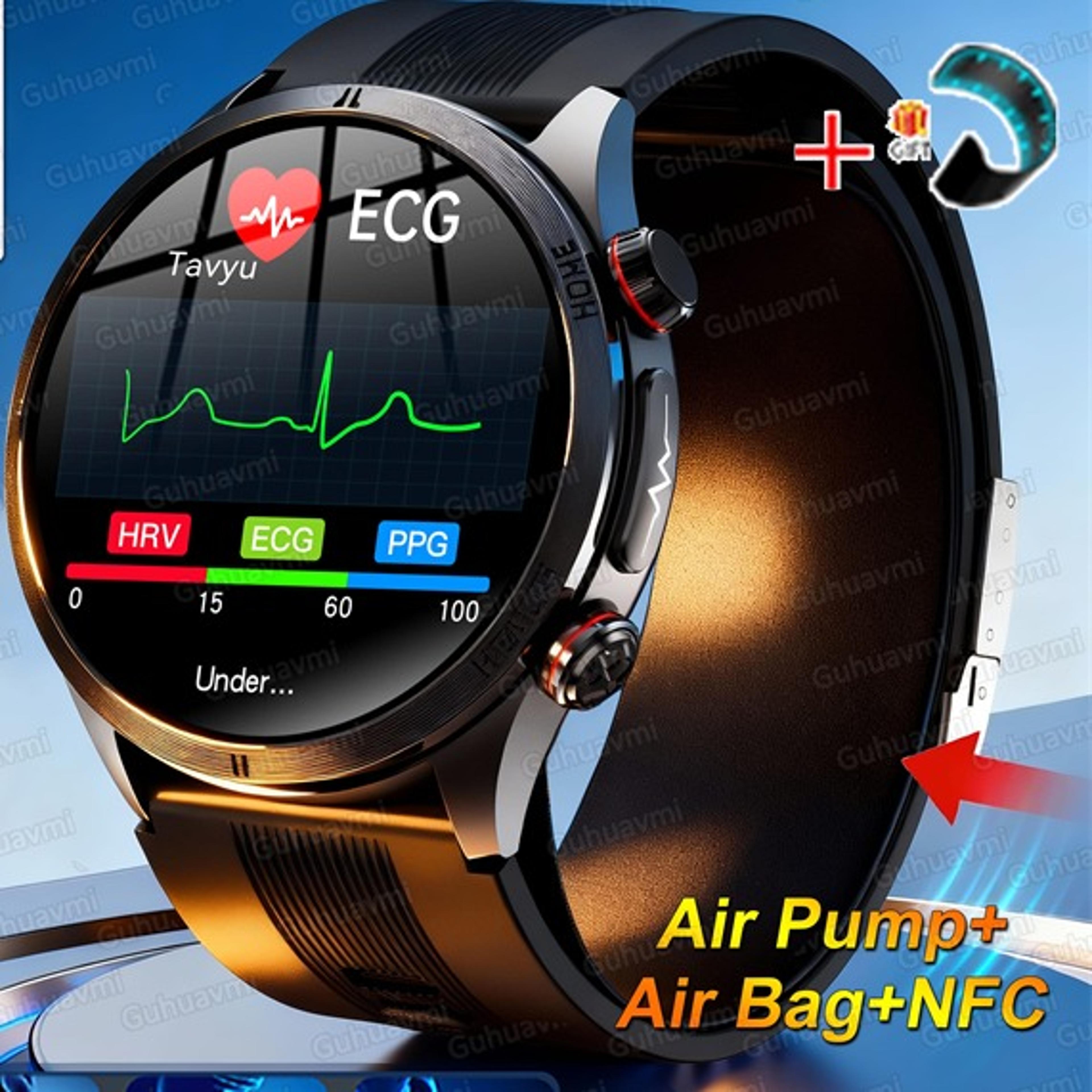 airpump pro blood pressure smartwatch with ecg monitoring nfc and health tracking