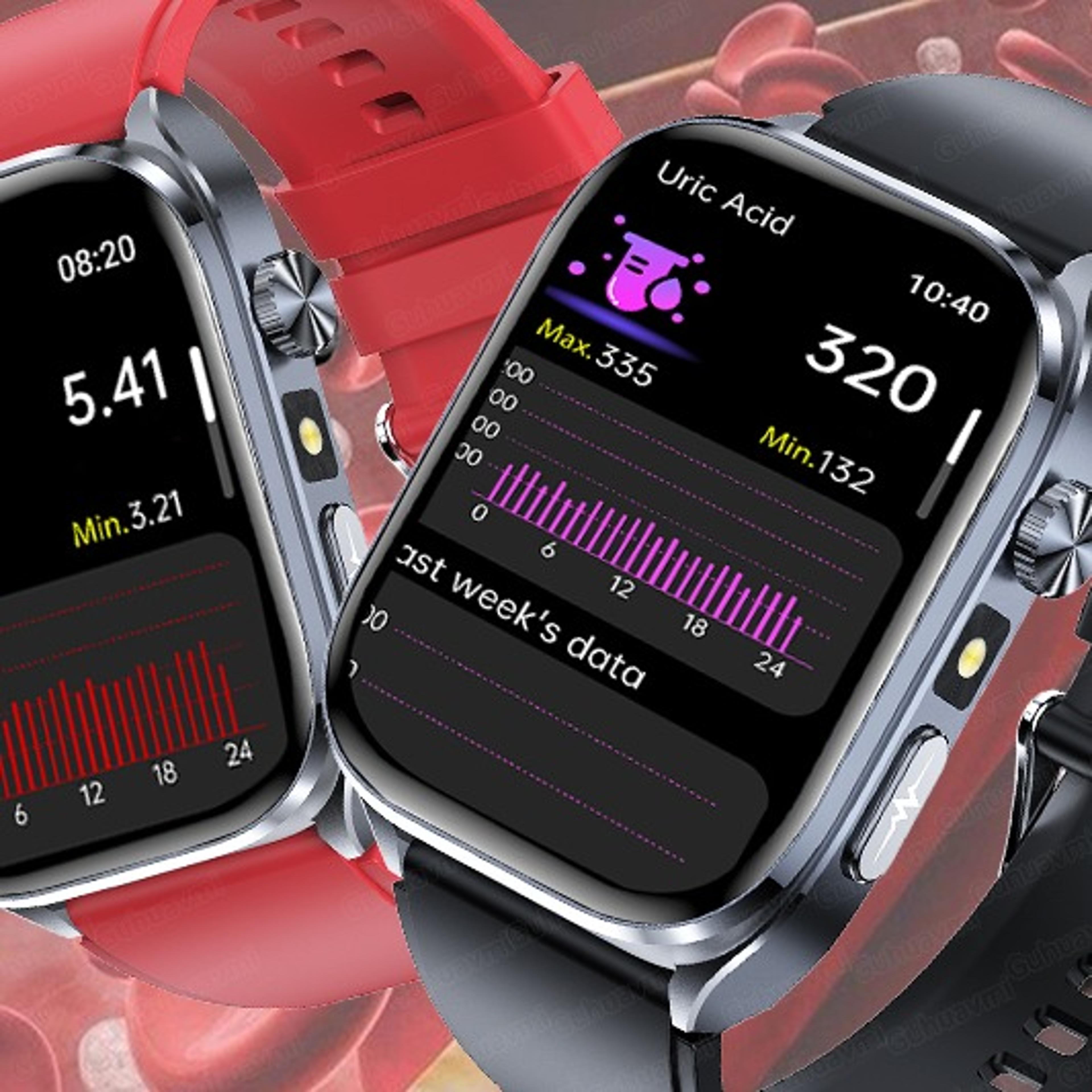 amoled health smartwatch with ecg body fat analysis blood pressure and bluetooth calling