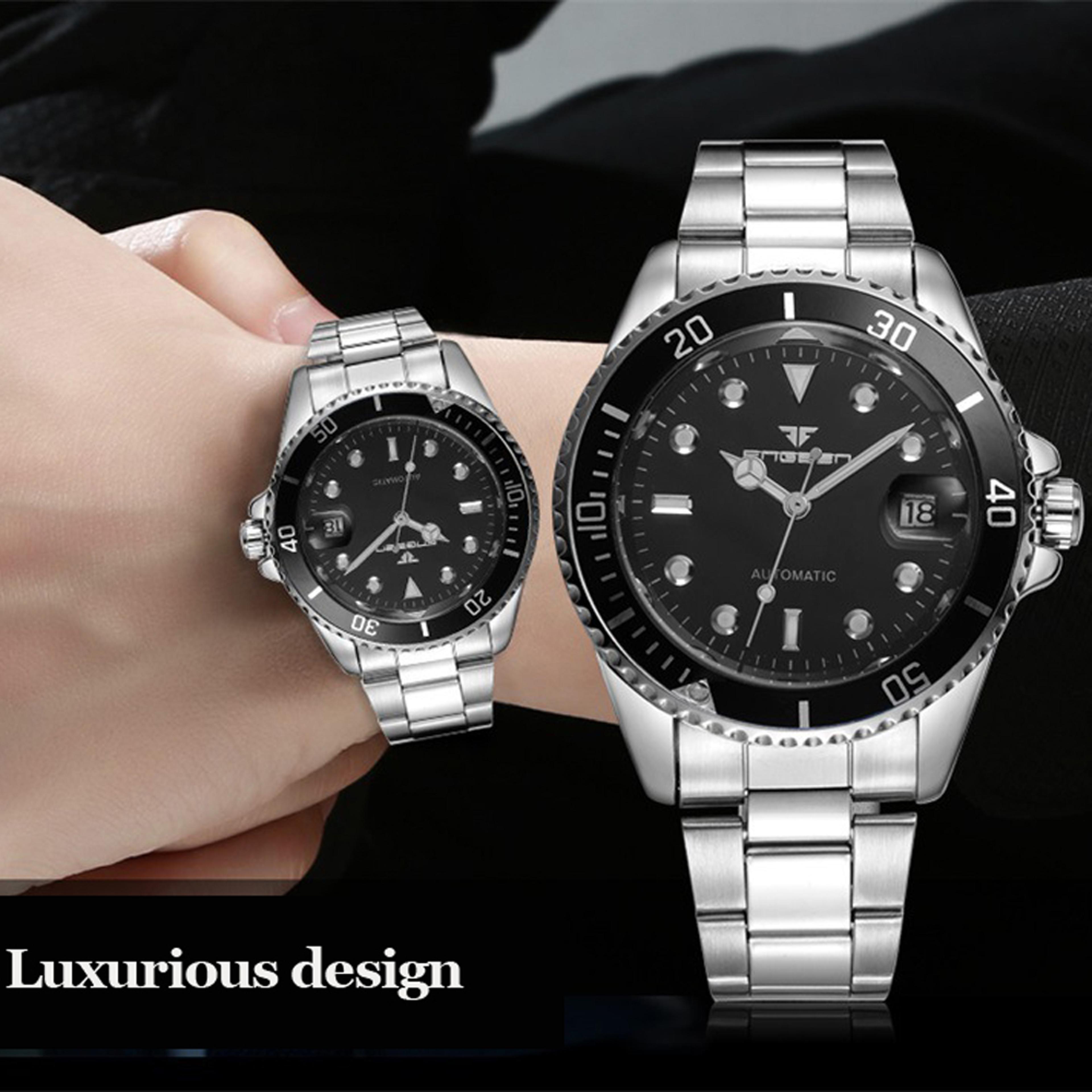 Automatic Skeleton Watch For Men Stainless Steel Luminous Mechanical Watch 5