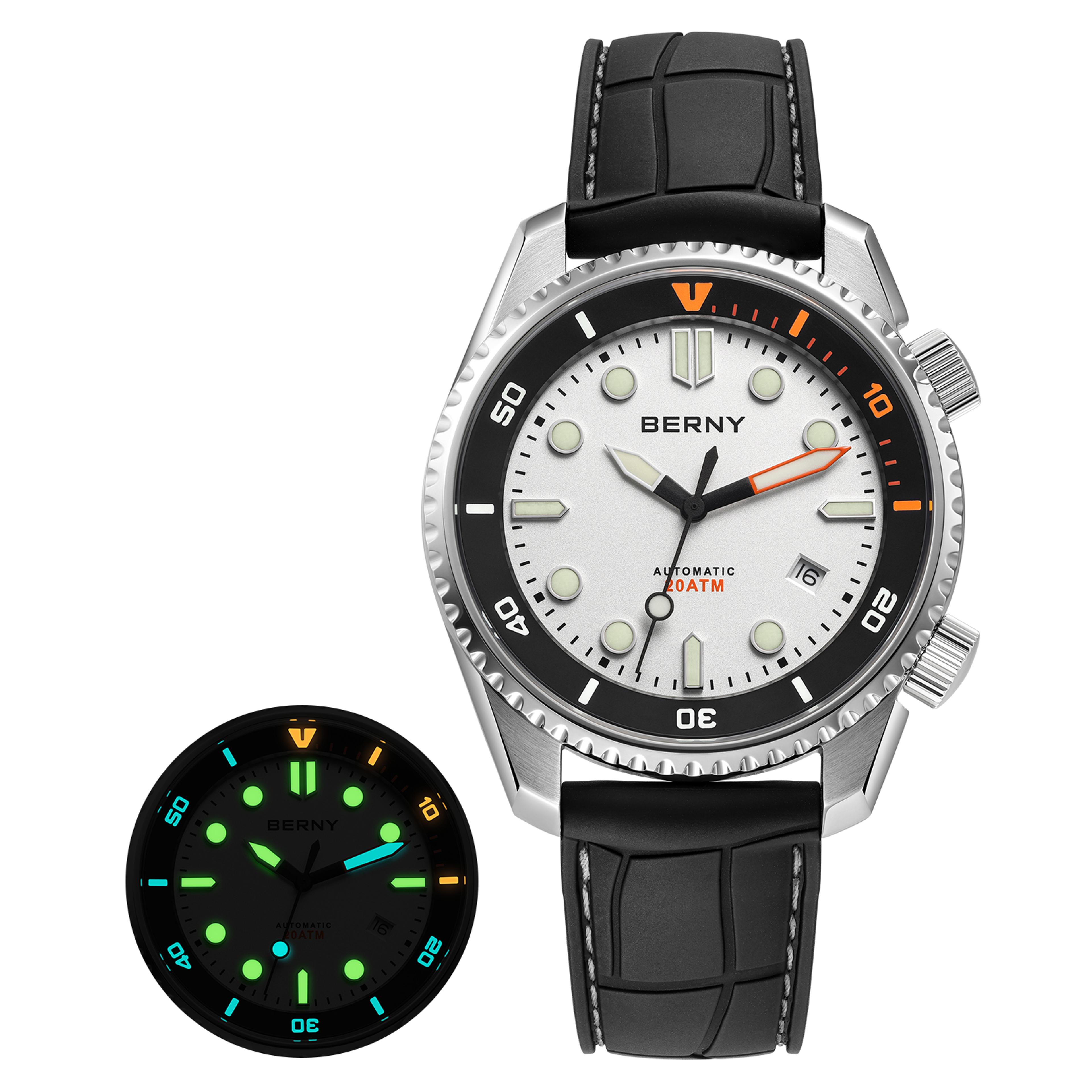 Automatic Dive Watch For Men Sapphire Stainless Steel 5