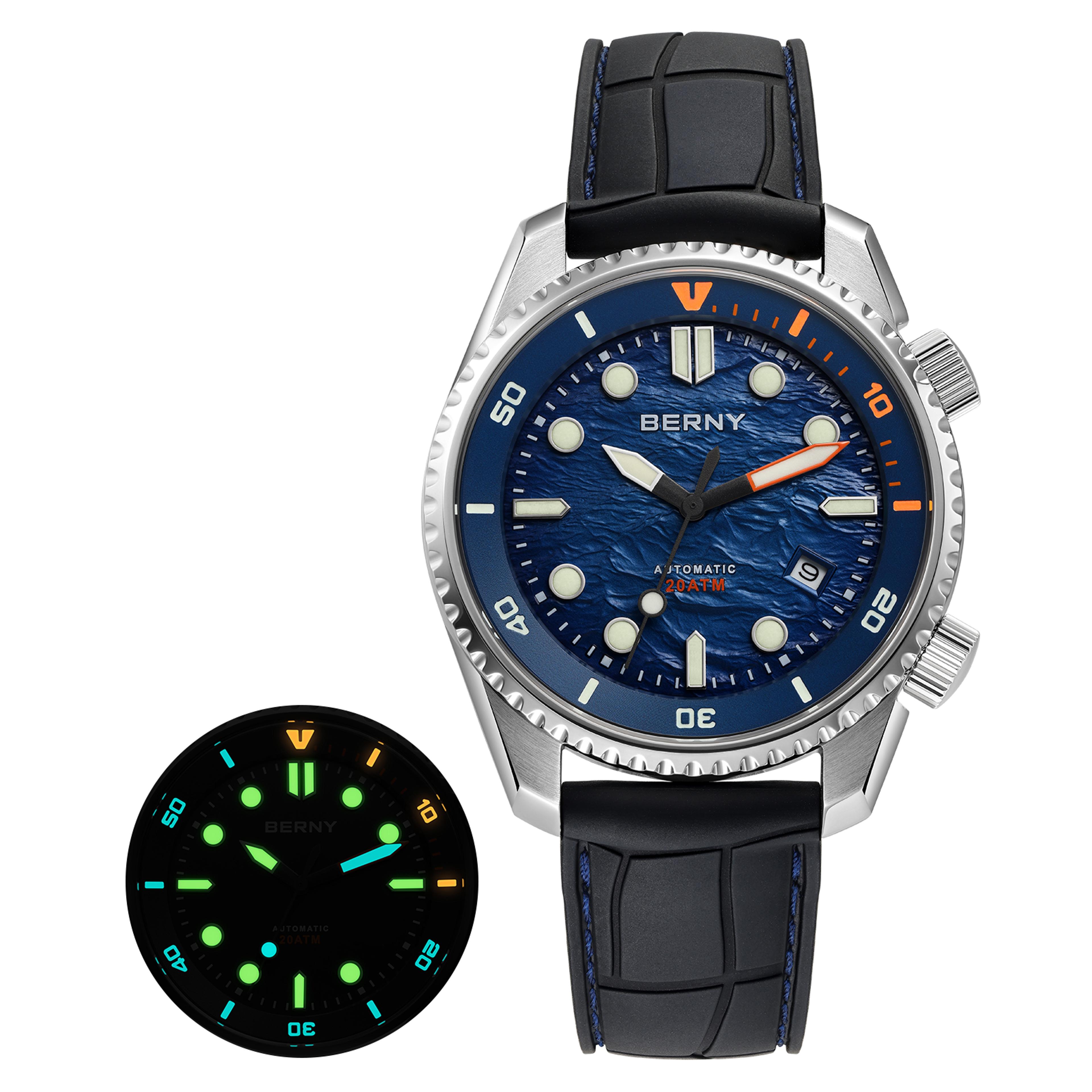 Automatic Dive Watch For Men Sapphire Stainless Steel 6
