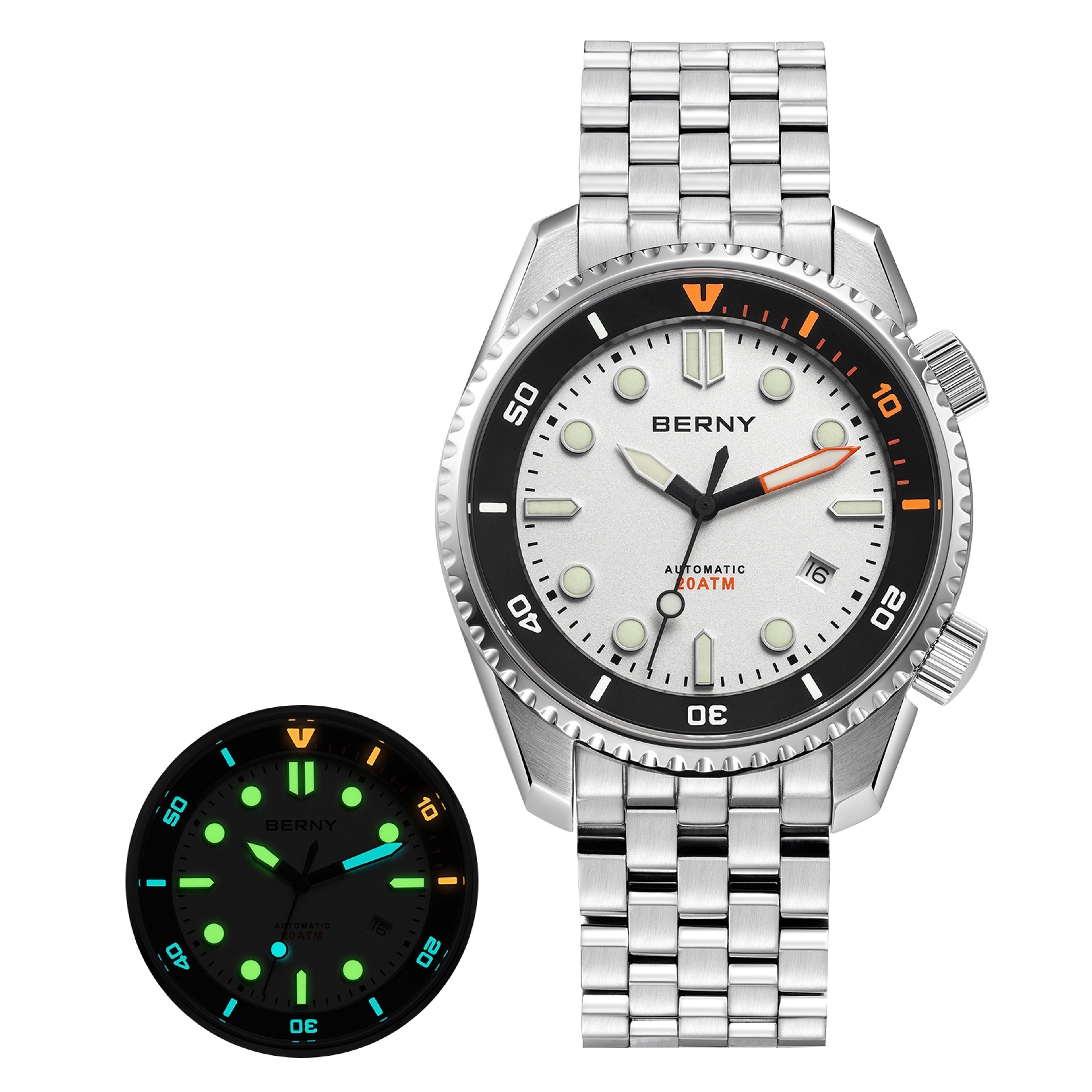 Automatic Dive Watch For Men Sapphire Stainless Steel 15