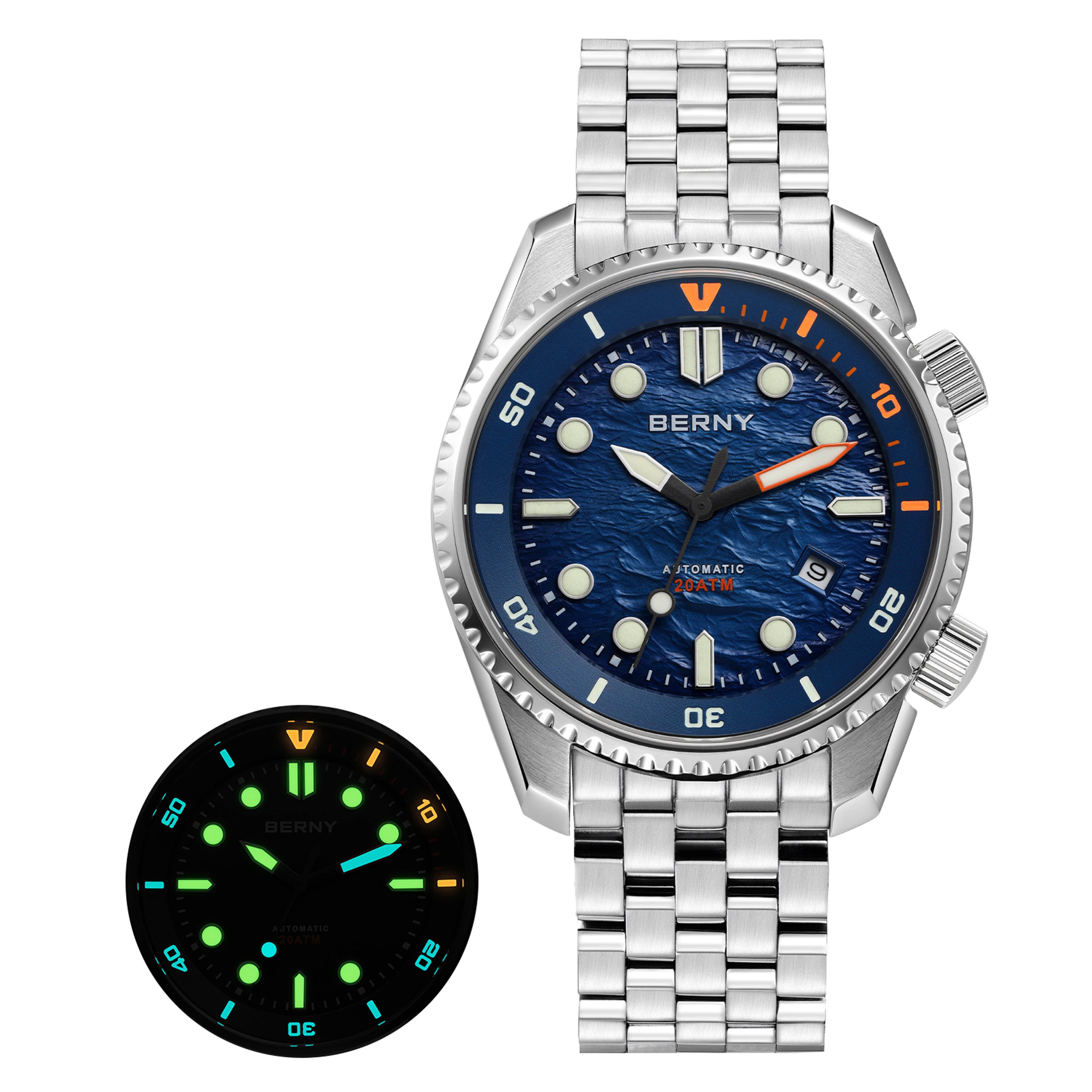 Automatic Dive Watch For Men Sapphire Stainless Steel 17