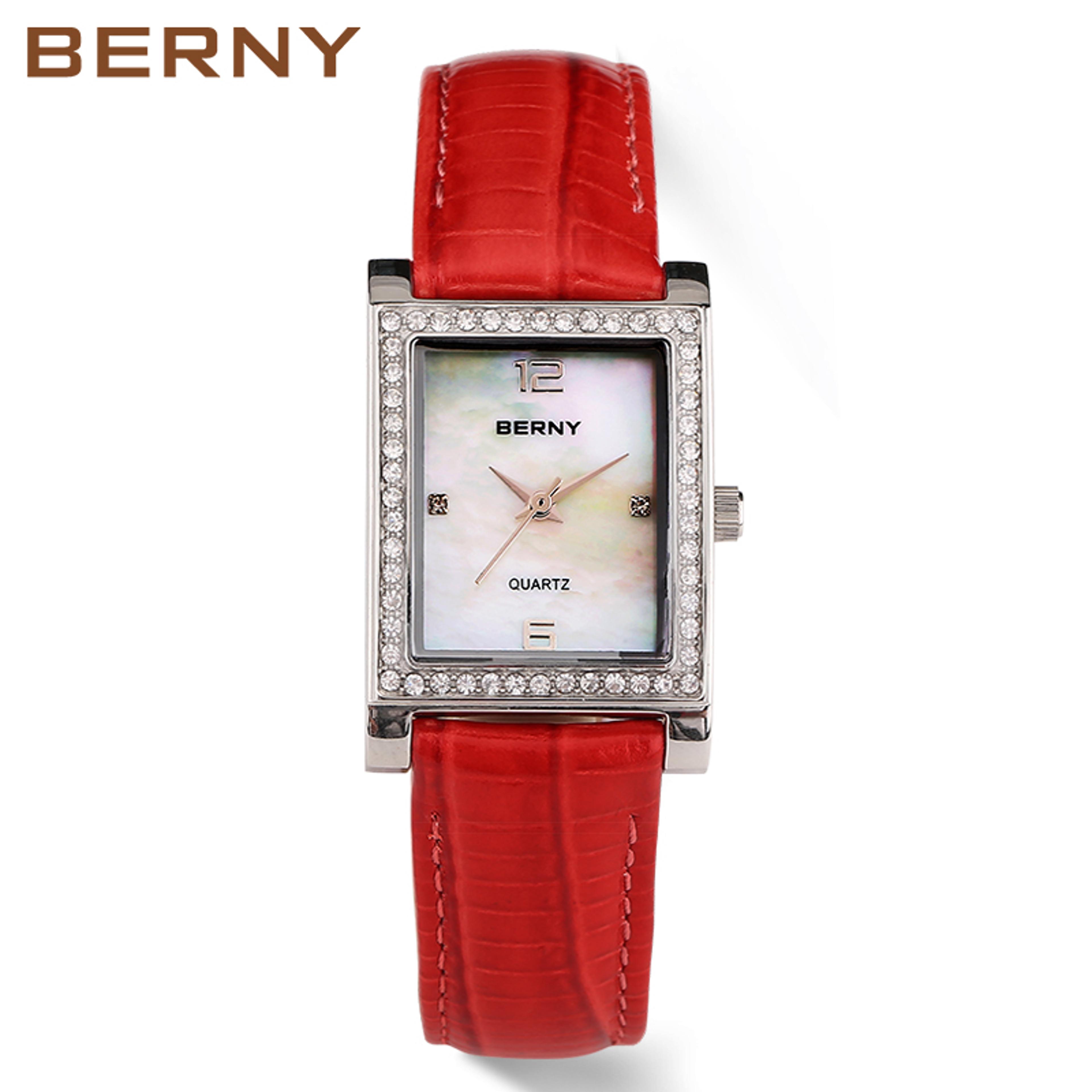 Vintage Rectangular Watch For Women With Leather Strap And Quartz Movement 8