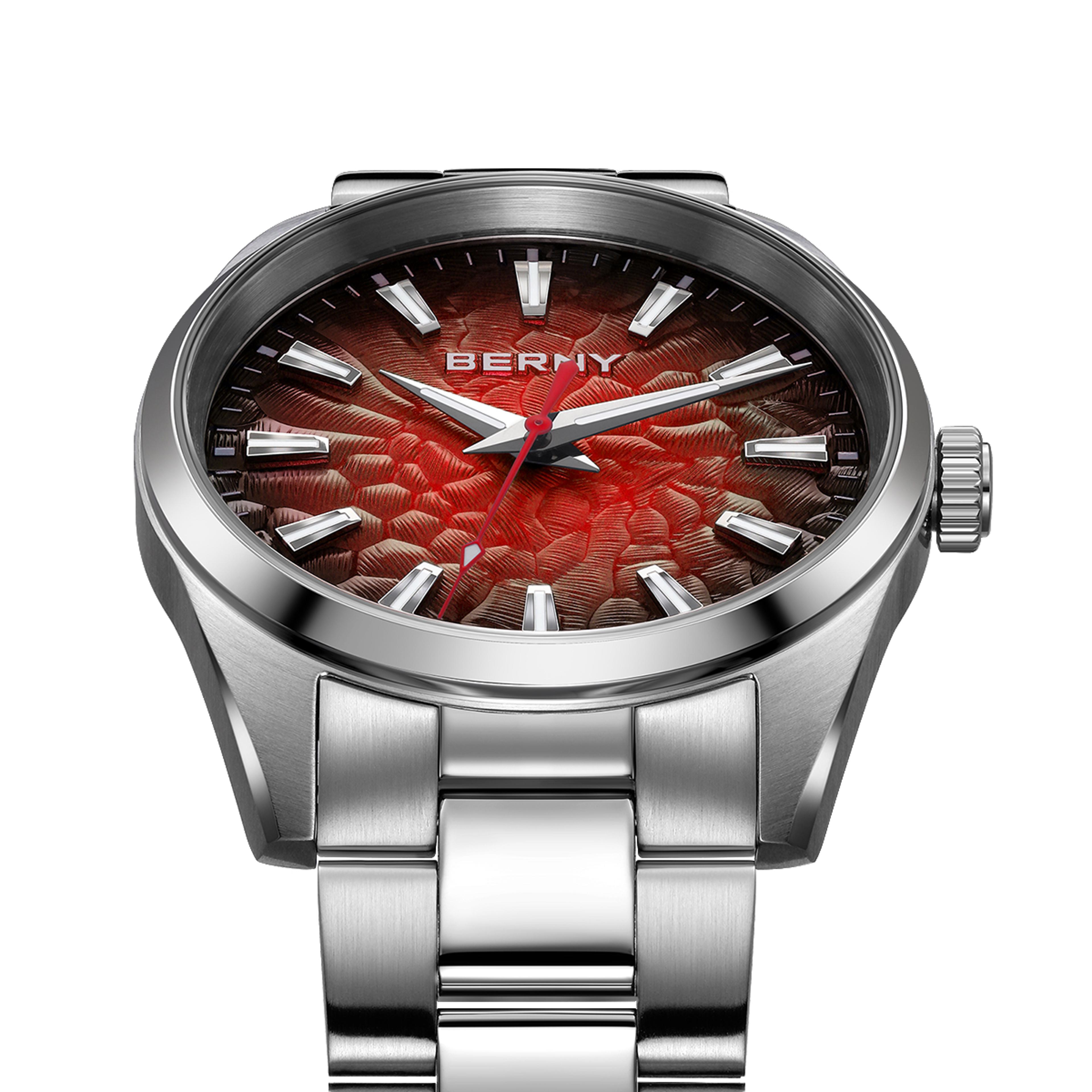 mens sapphire quartz watch 10atm luminous stainless steel dress watch