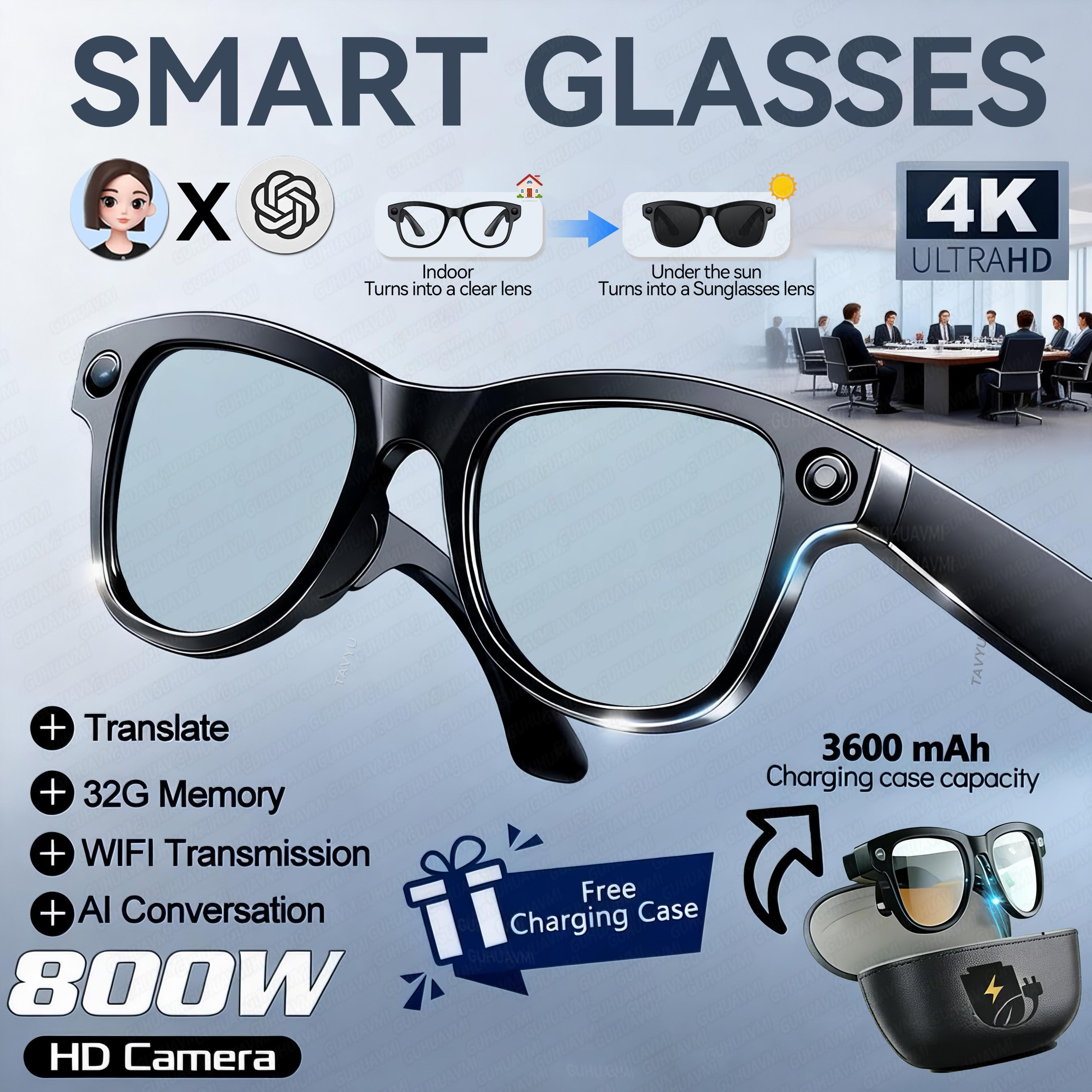 AI Smart Glasses With HD Camera Storage And Real Time Translation 12