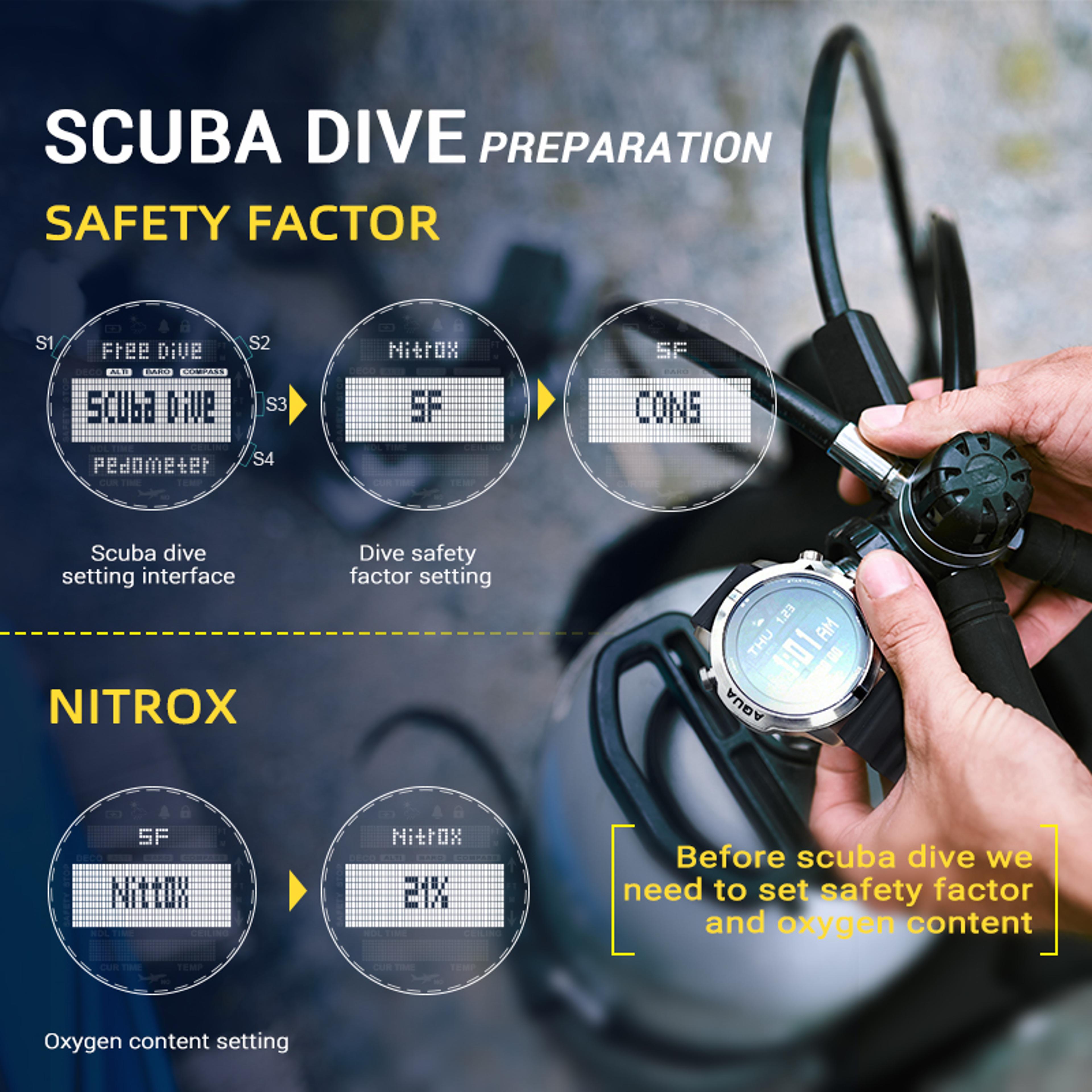 Dive Computer Watch For Men With NDL Compass Altimeter And Barometer 6