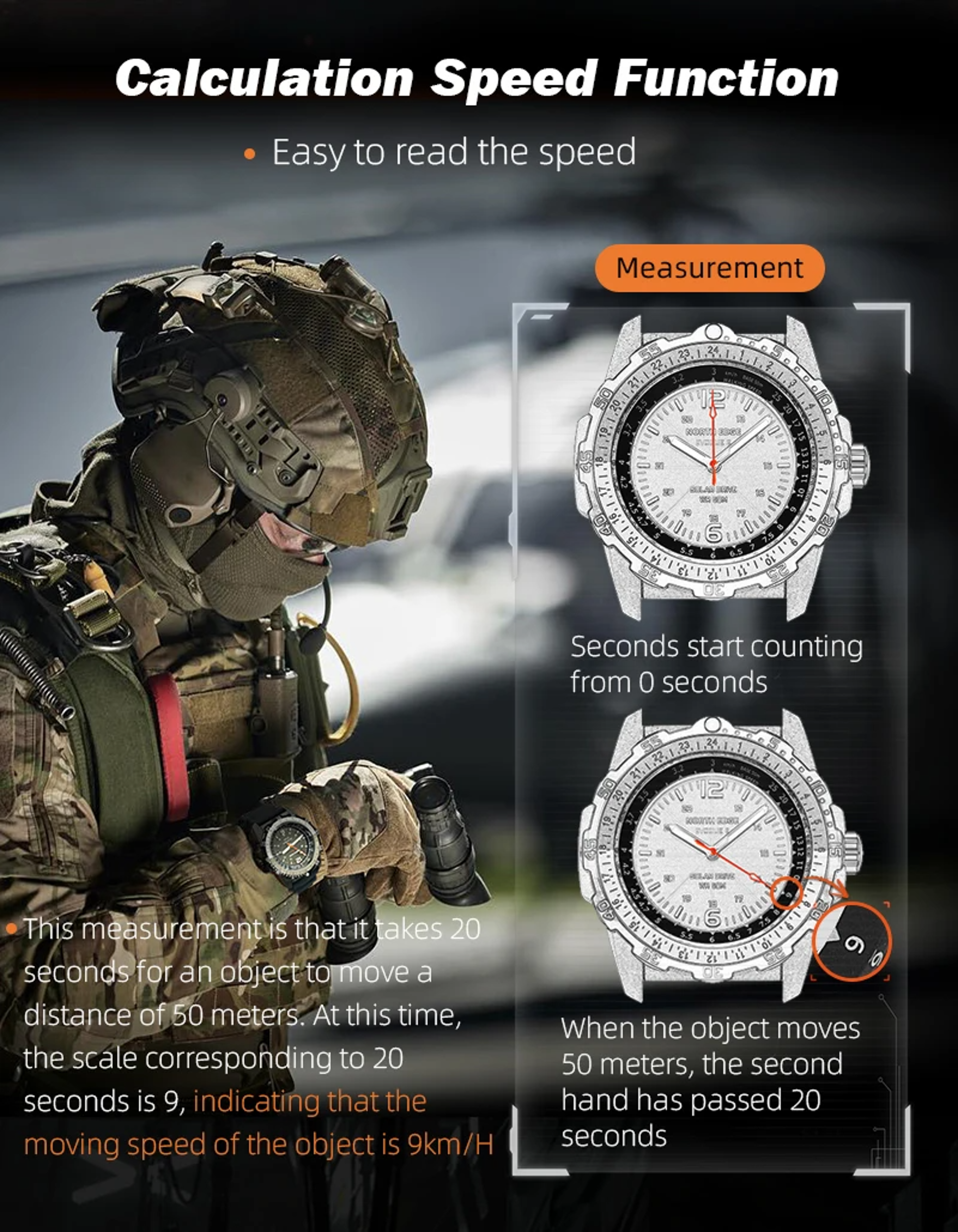 Solar Powered Watch For Men Waterproof Military Watch 1