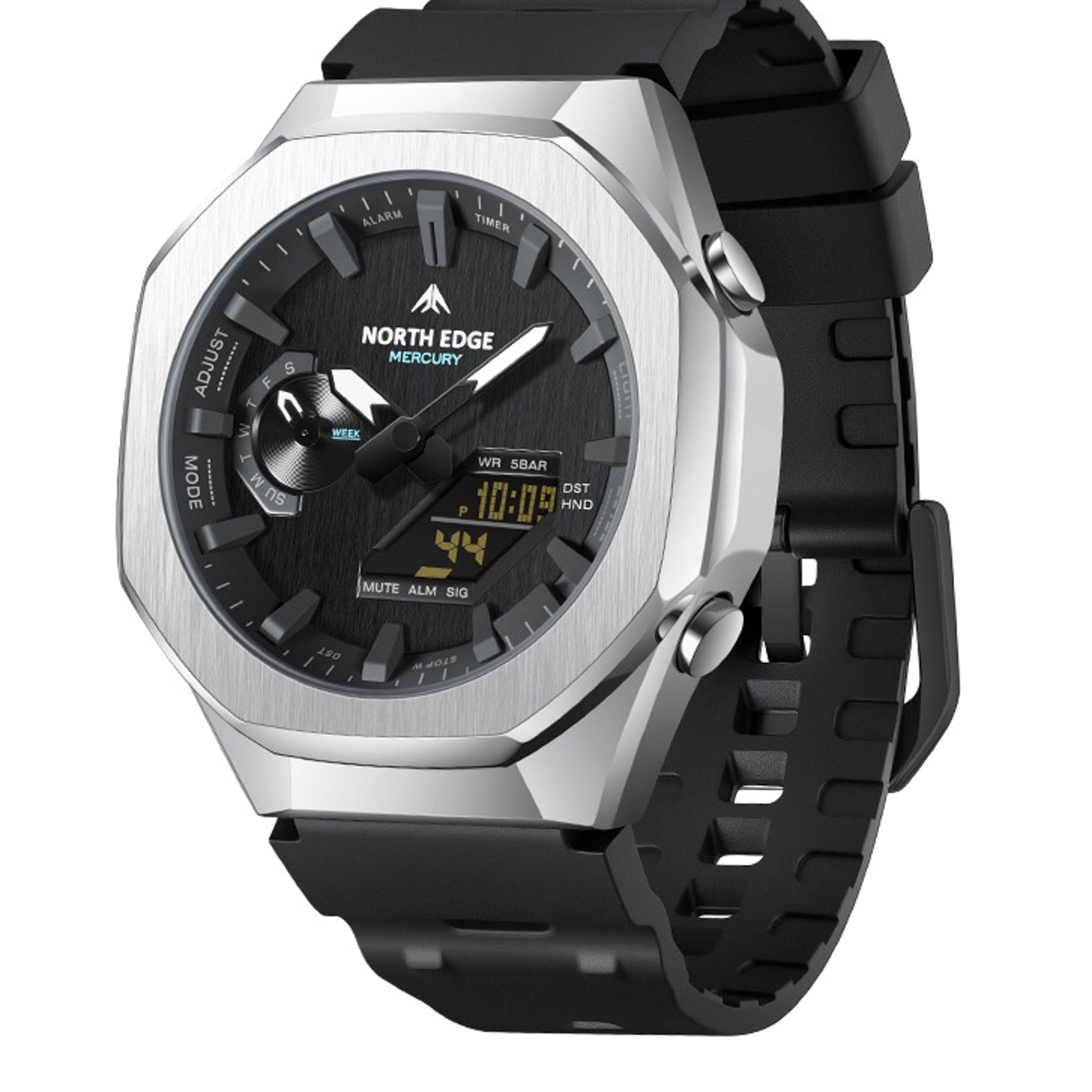 mens digital sports watch 50m waterproof world time