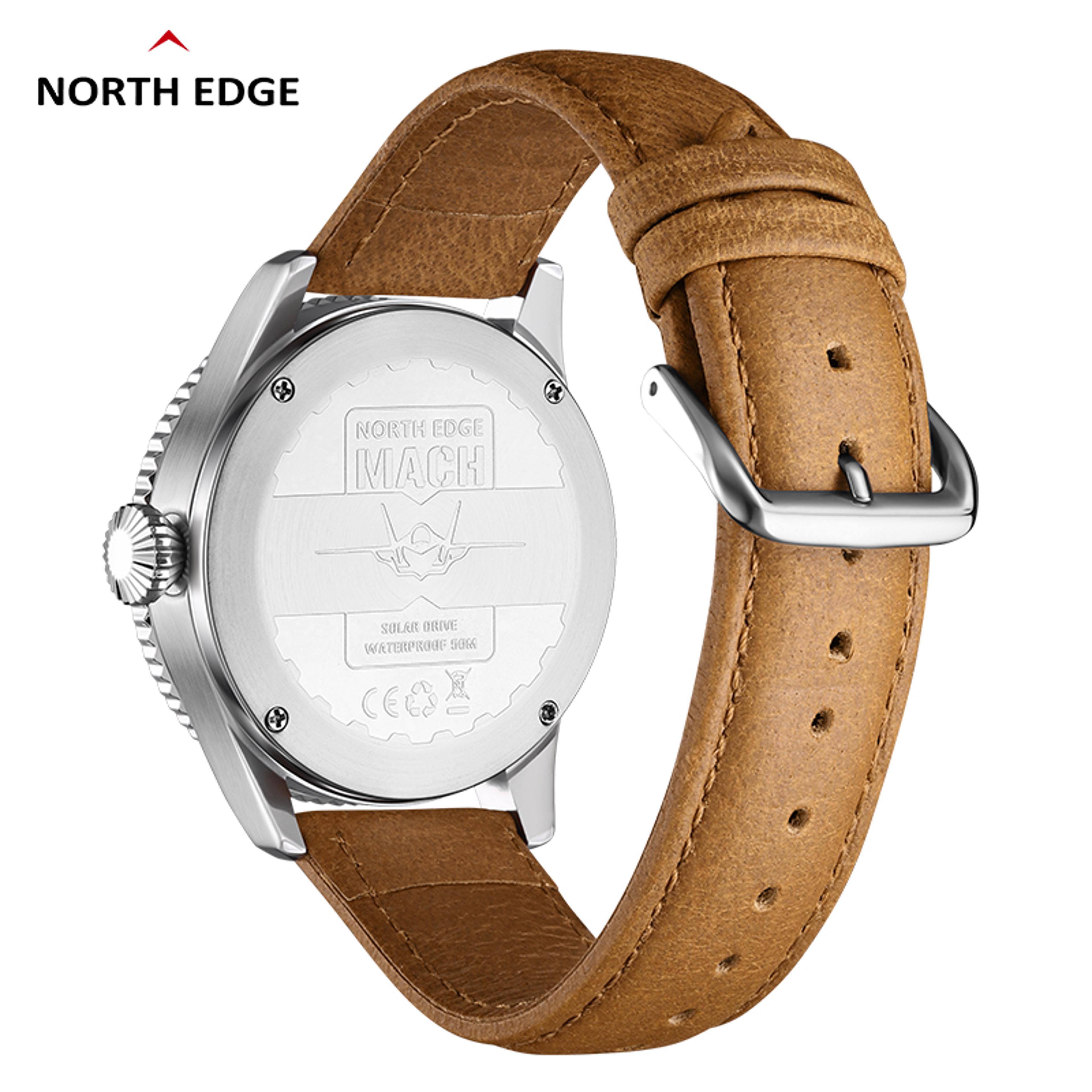 Solar Powered Watch For Men Waterproof Pilot Watch With Luminous Display 4