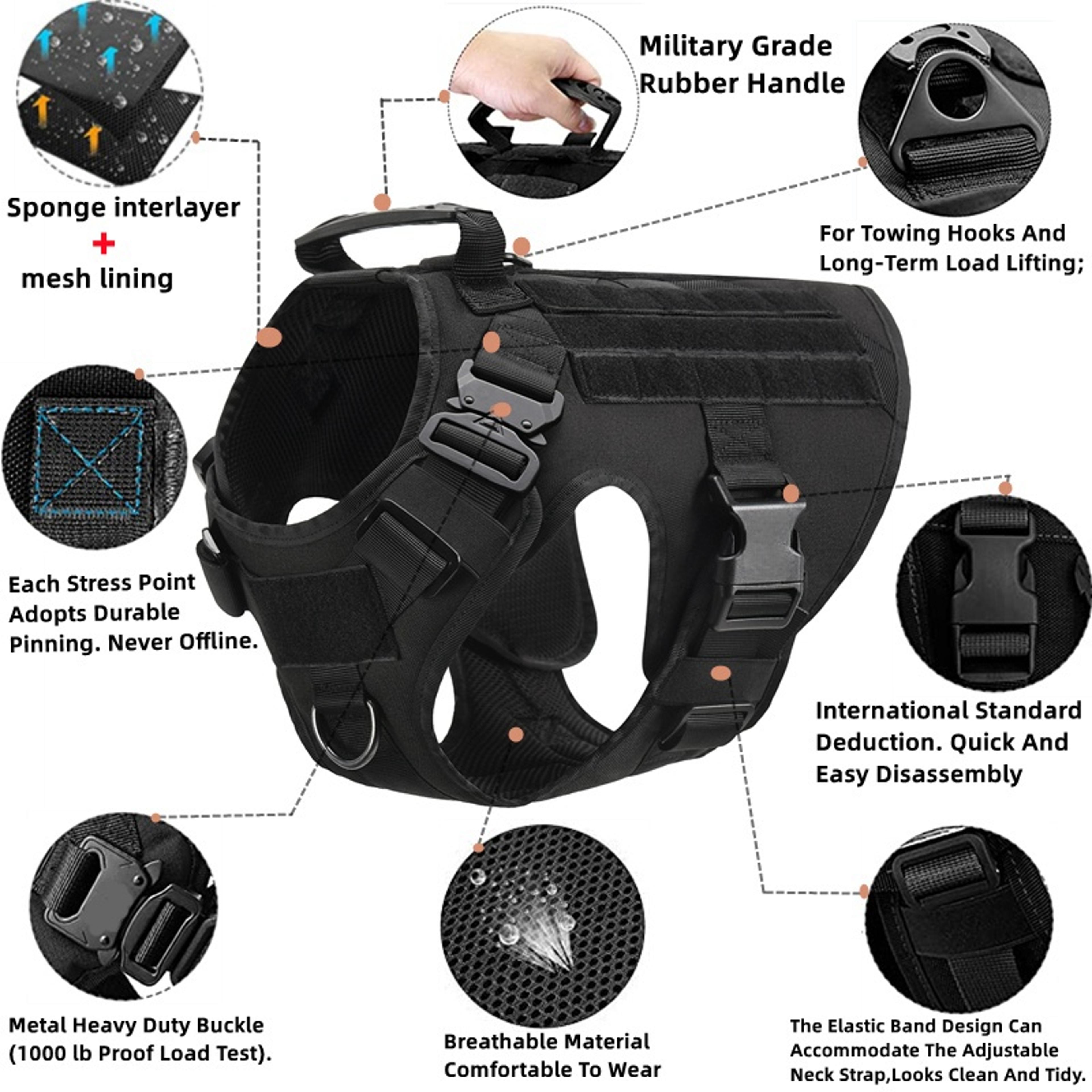 Tactical Dog Harness And Leash Set For Training Walking And Outdoor Adventures 2