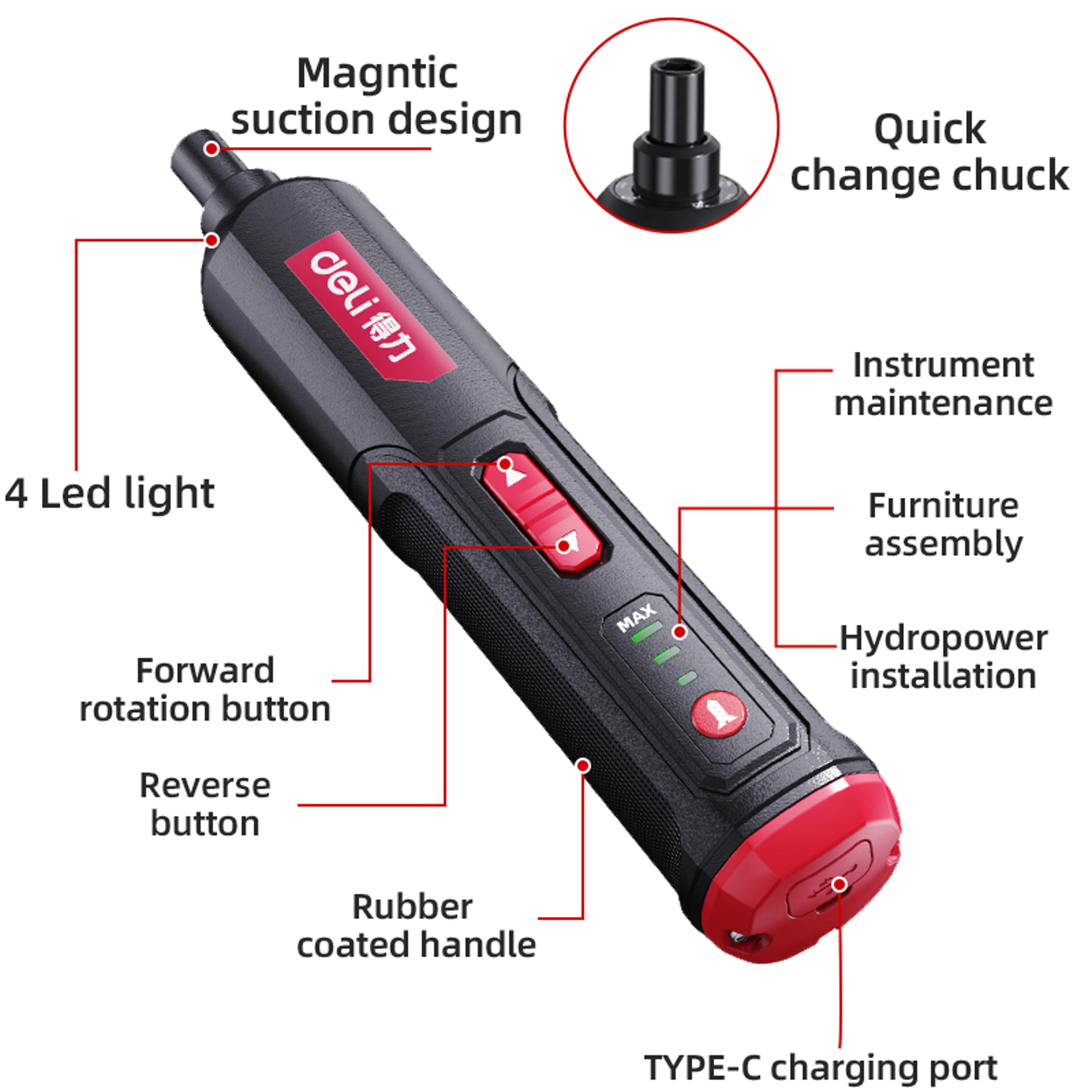 Cordless Electric Screwdriver Set With Adjustable Torque And 2000mAh Rechargeable Battery 2