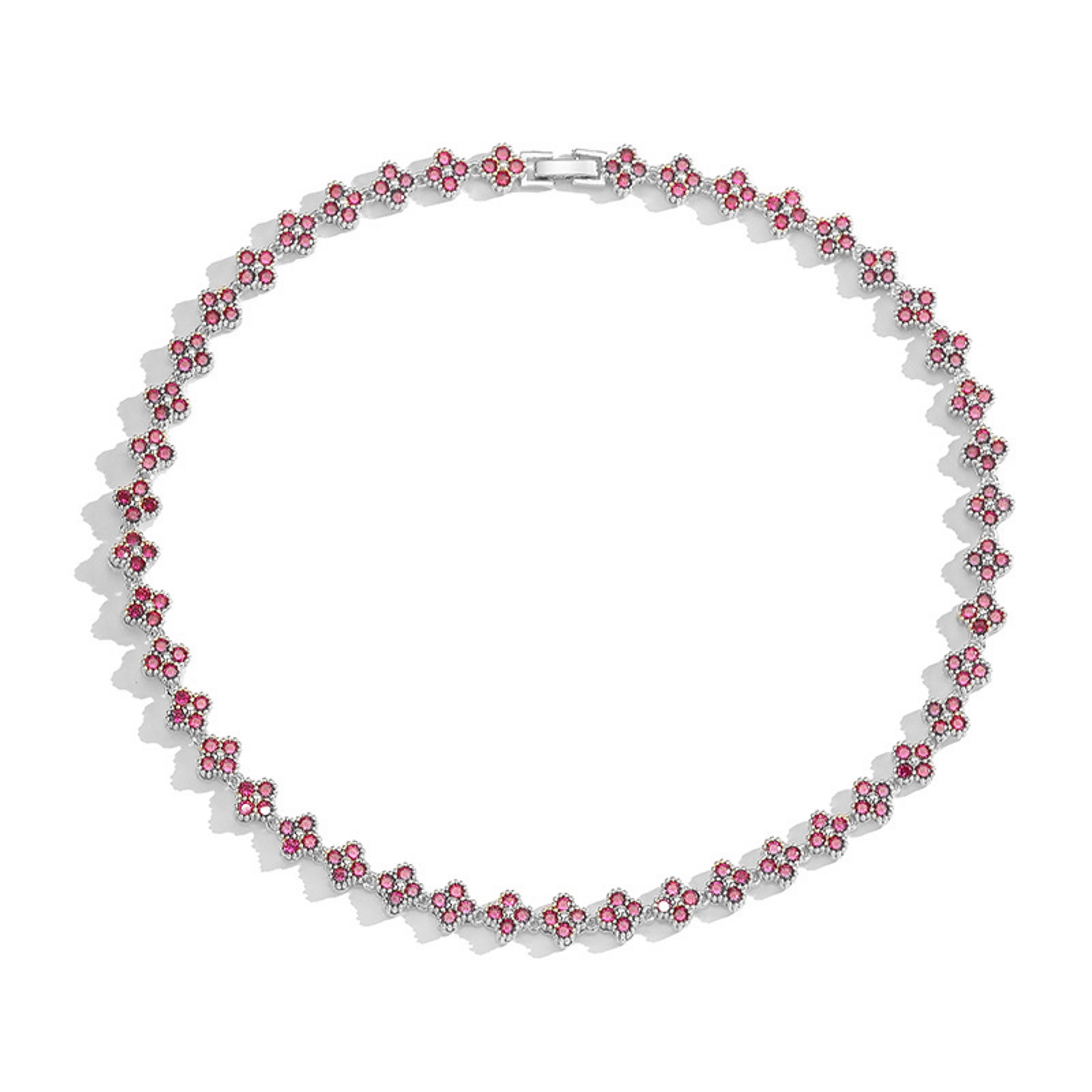 Gold Plated Flower Necklace And Bracelet Set For Women 13
