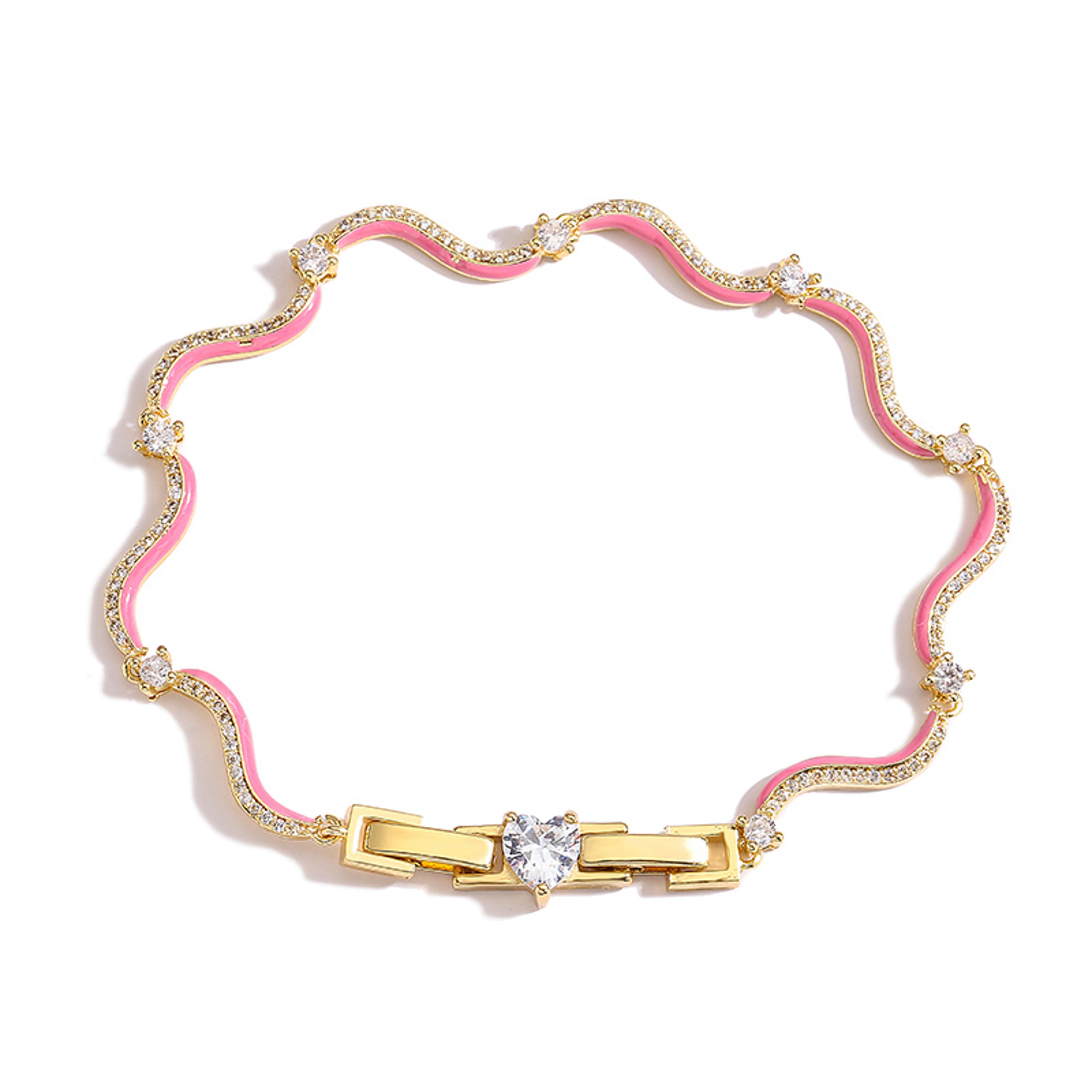 Multicolor Enamel Necklace And Bracelet Jewelry Set For Women 11
