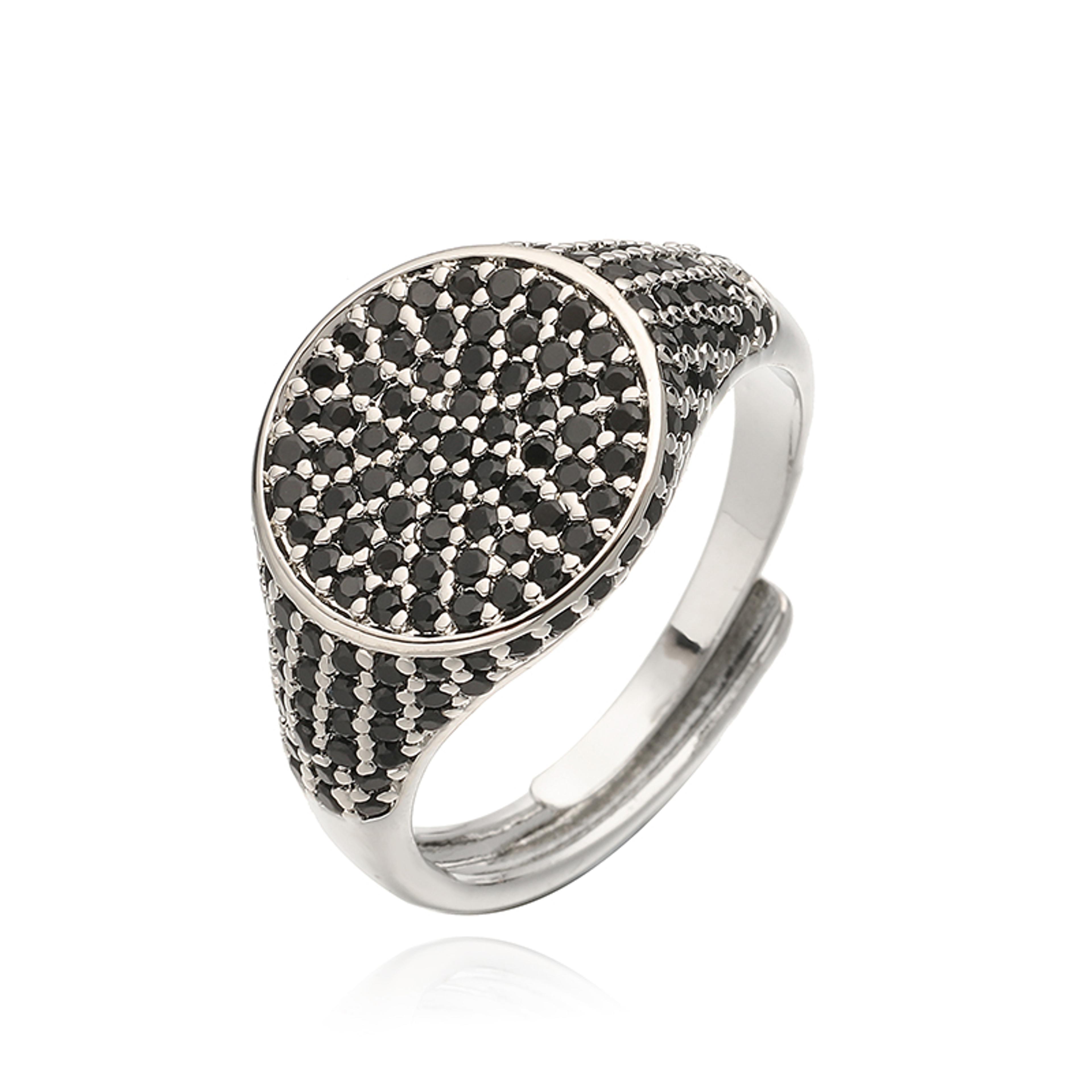 Gold Plated Multicolor Zirconia Ring Adjustable Statement Ring 13