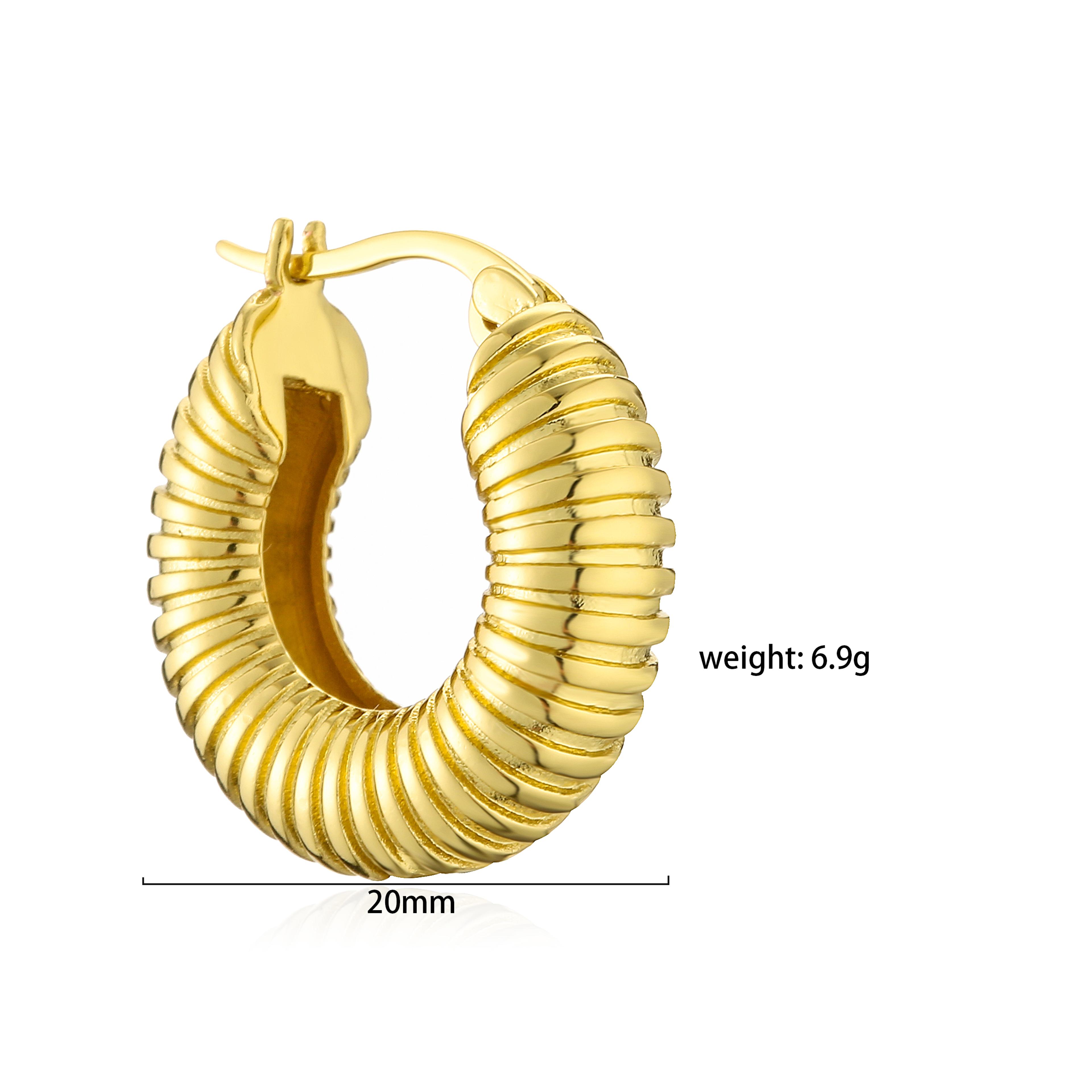 Lustre Pearl Hoops Gold Plated Textured Chunky Earrings For Women 3