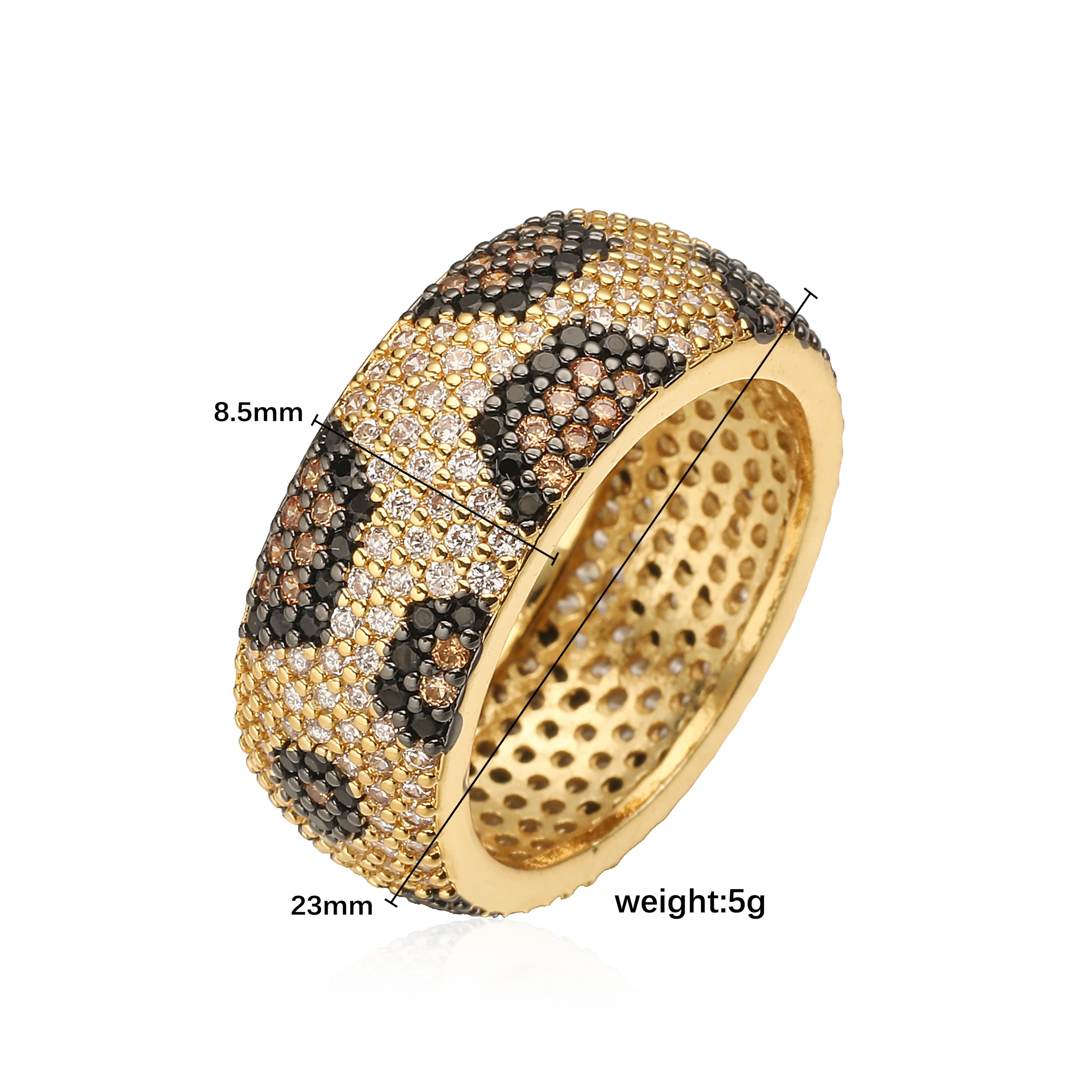 Leopard Print Ring Adjustable Heart Y2K Ring Unisex Statement Jewelry 5