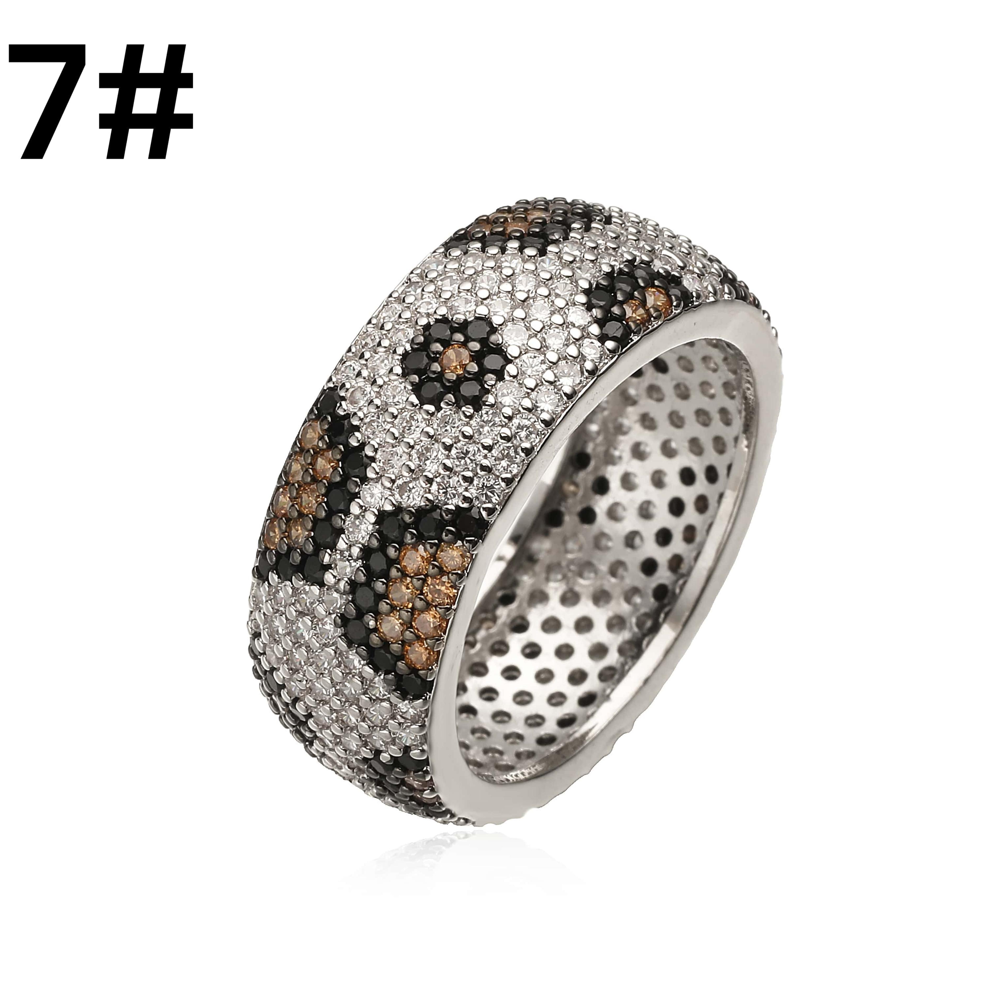 Leopard Print Ring Adjustable Heart Y2K Ring Unisex Statement Jewelry 11