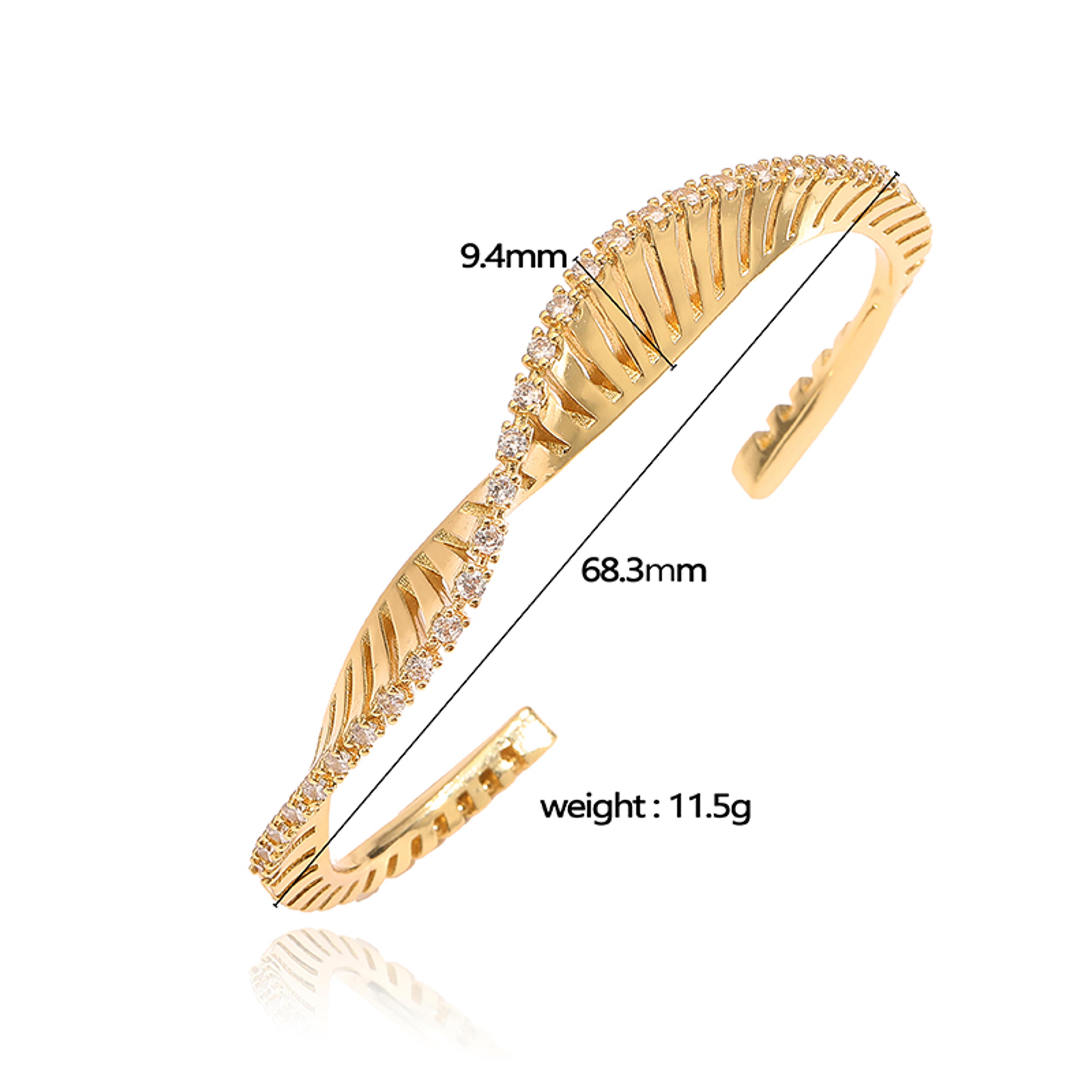 Gold Plated Zircon Jewelry Set For Women With Dangle Earrings Bracelet And Rings 5