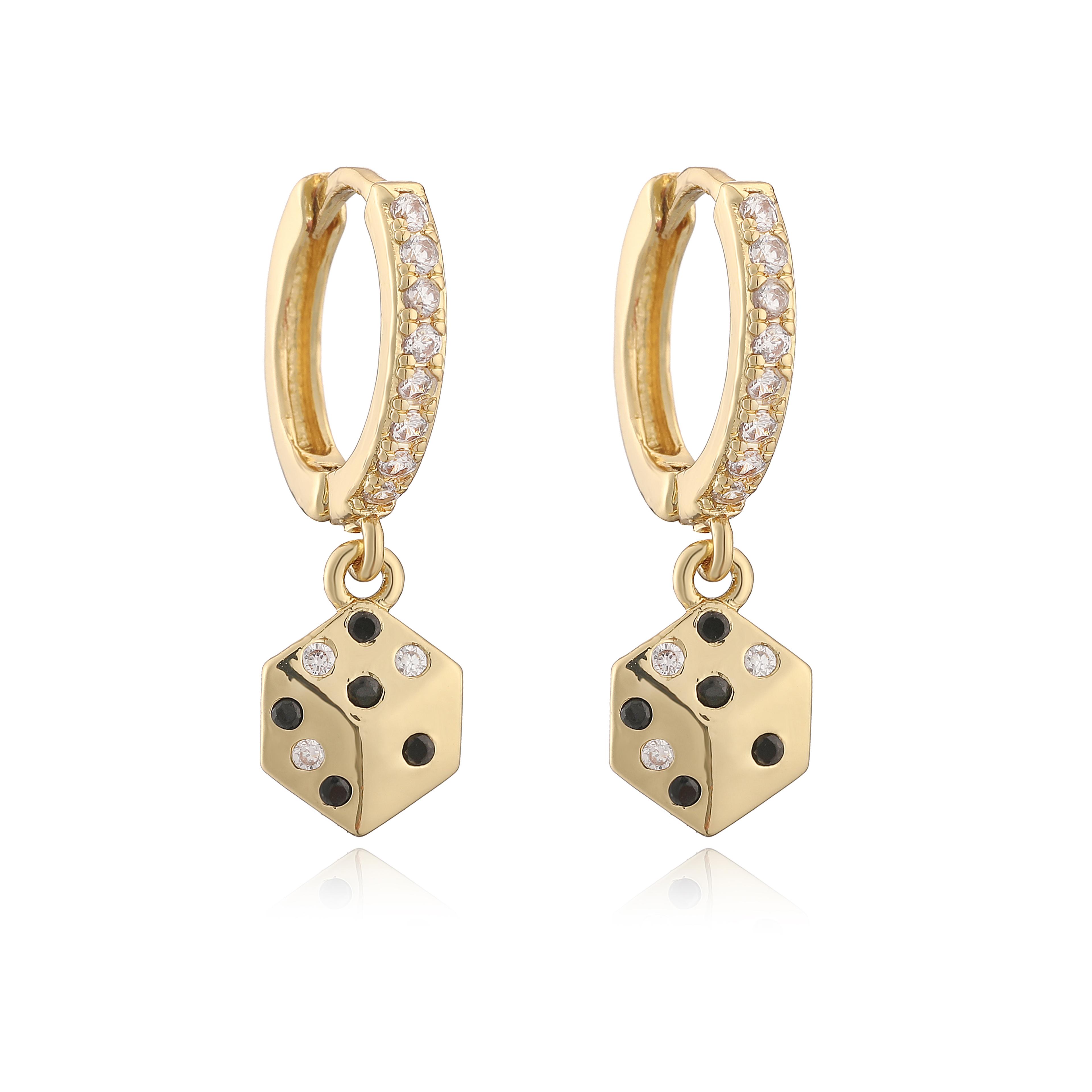 Gold Plated Celestial Earrings With Sun Star Charms And Zircon 8