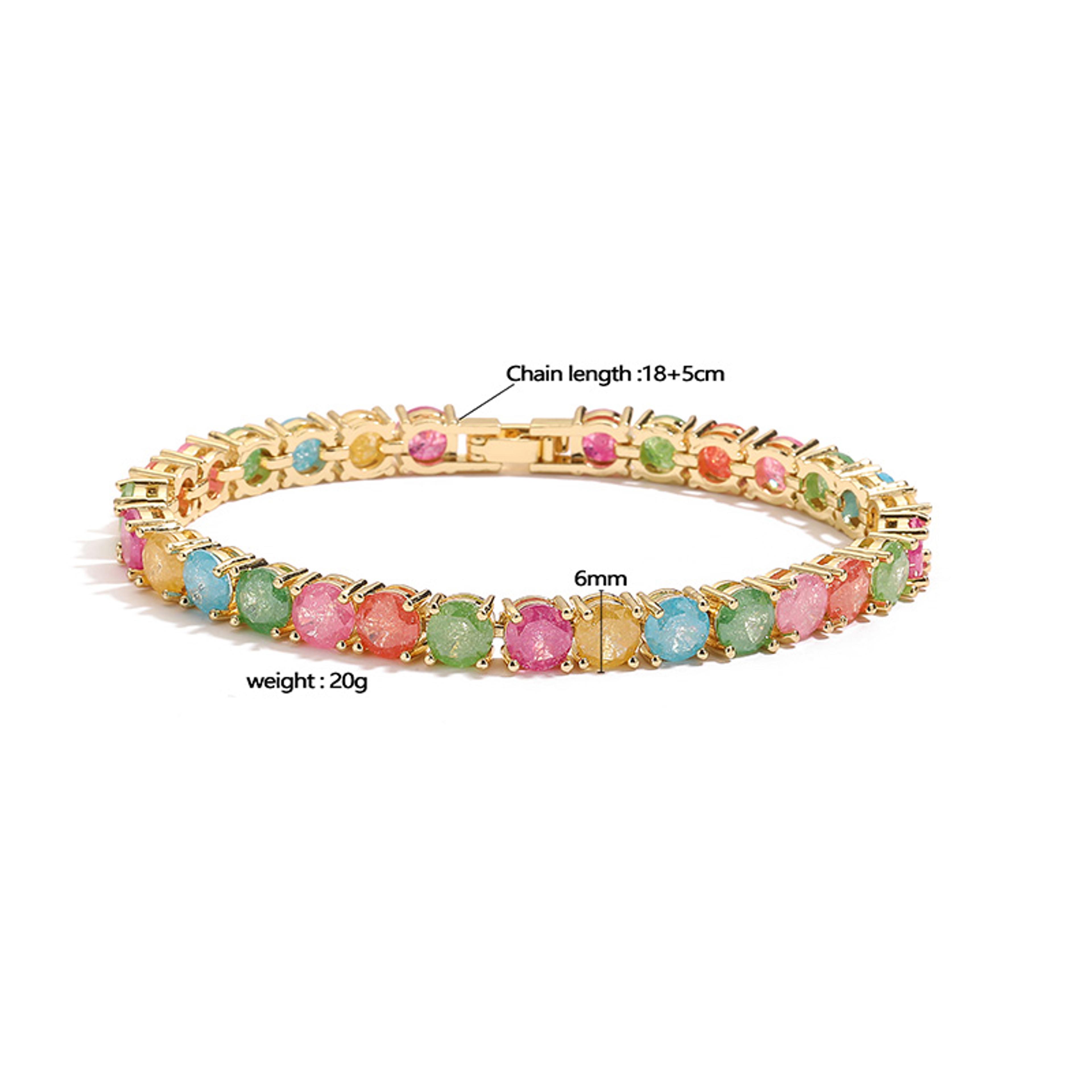 Colorful Cubic Zirconia Tennis Bracelet For Men Gold And Silver 3