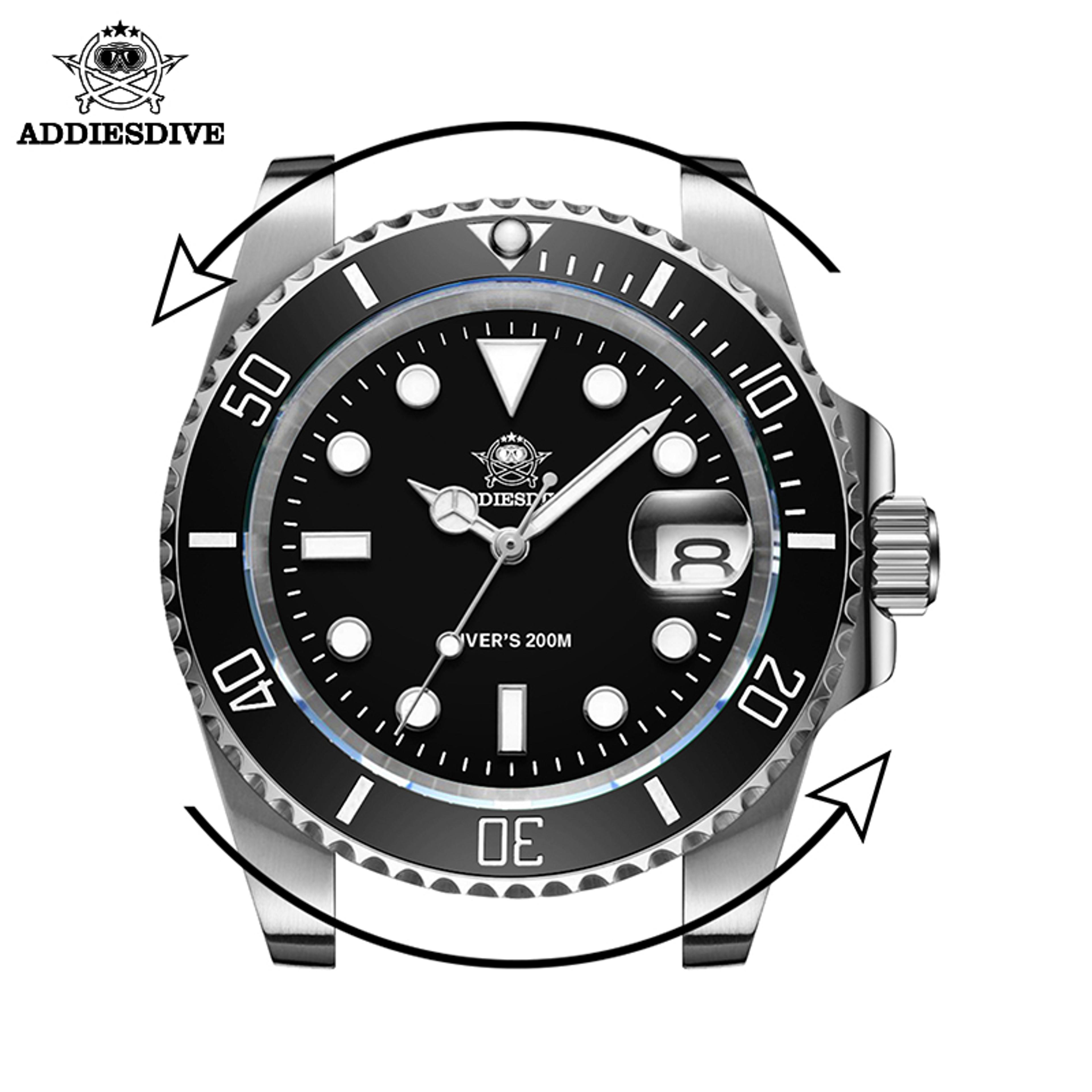 Diver Watch For Men With Luminous Ceramic Bezel And Quartz Movement 5