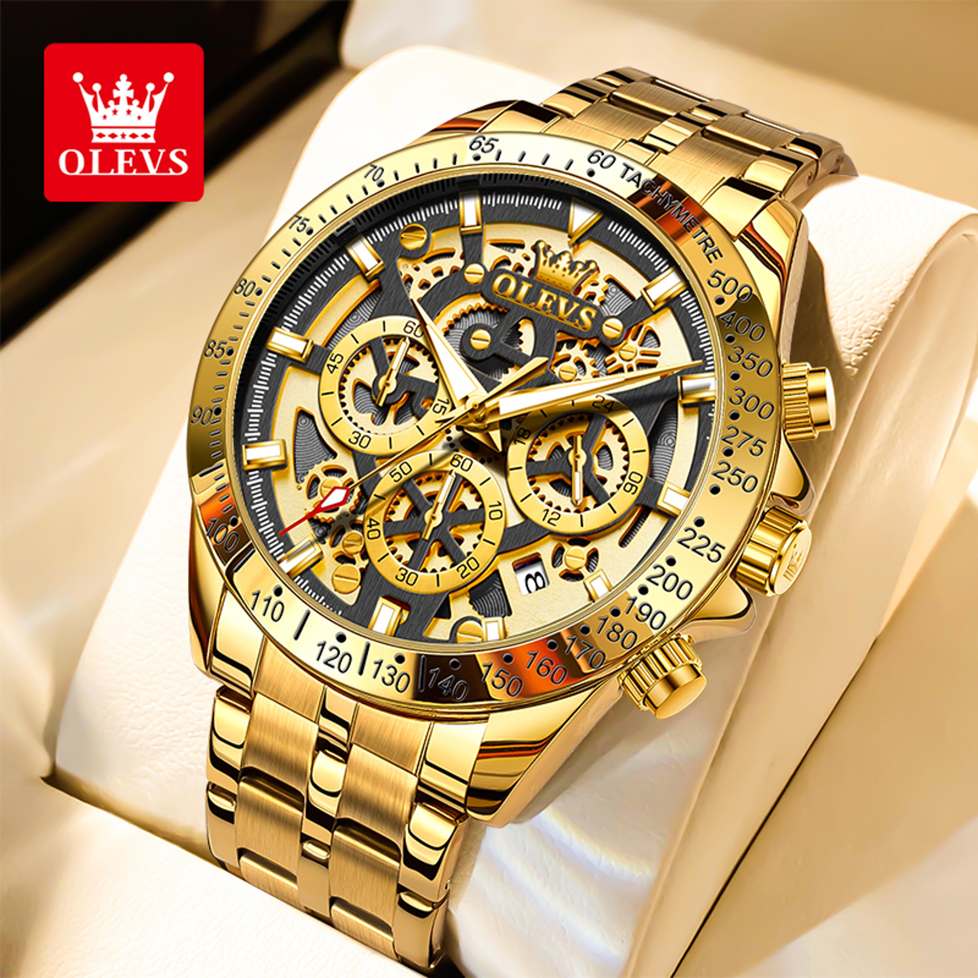 Mens Chronograph Watch Waterproof Luminous Luxury Quartz Watch 7