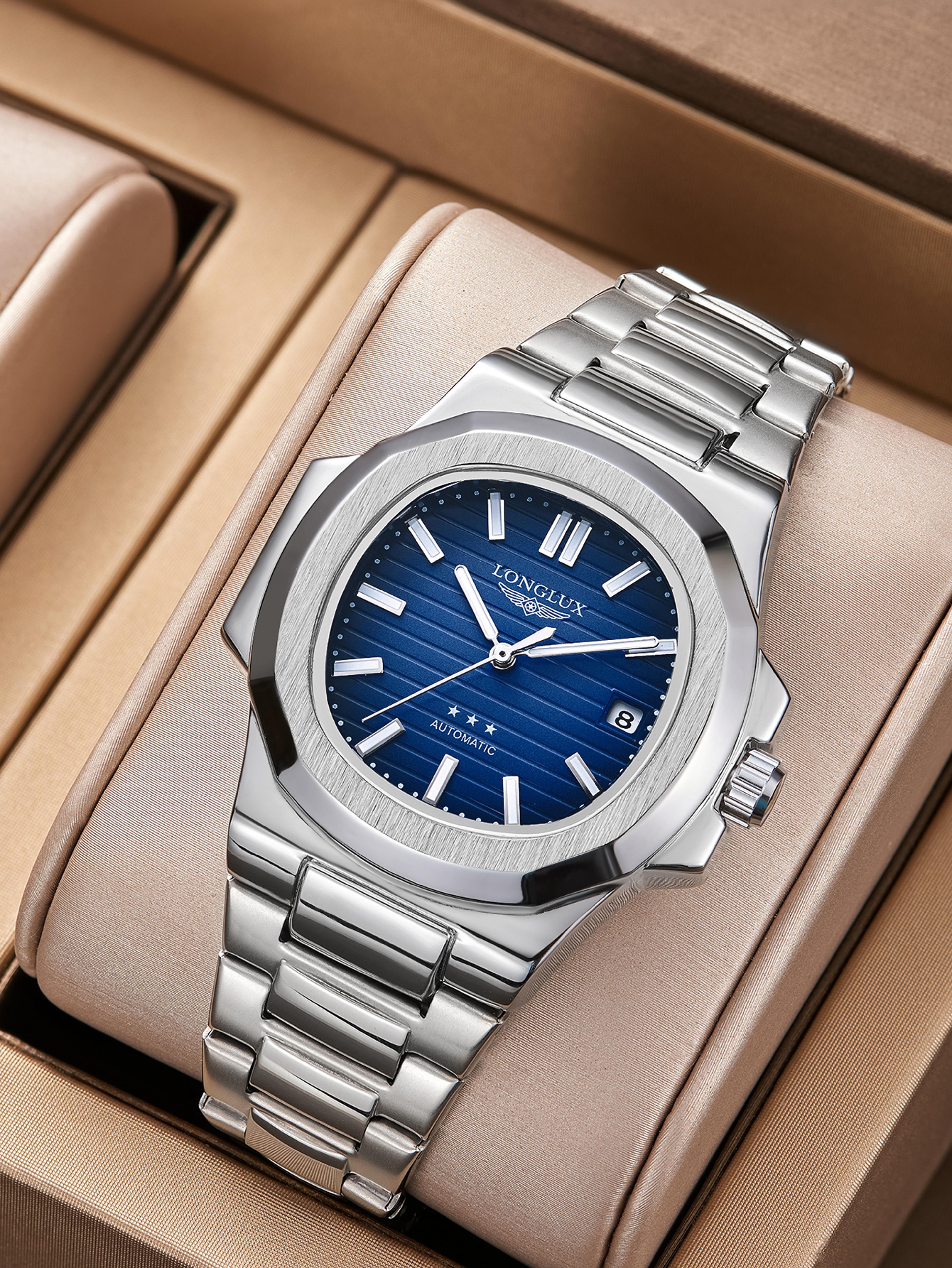 Mens Automatic Mechanical Watch Stainless Steel Luminous Date Business Watch 1