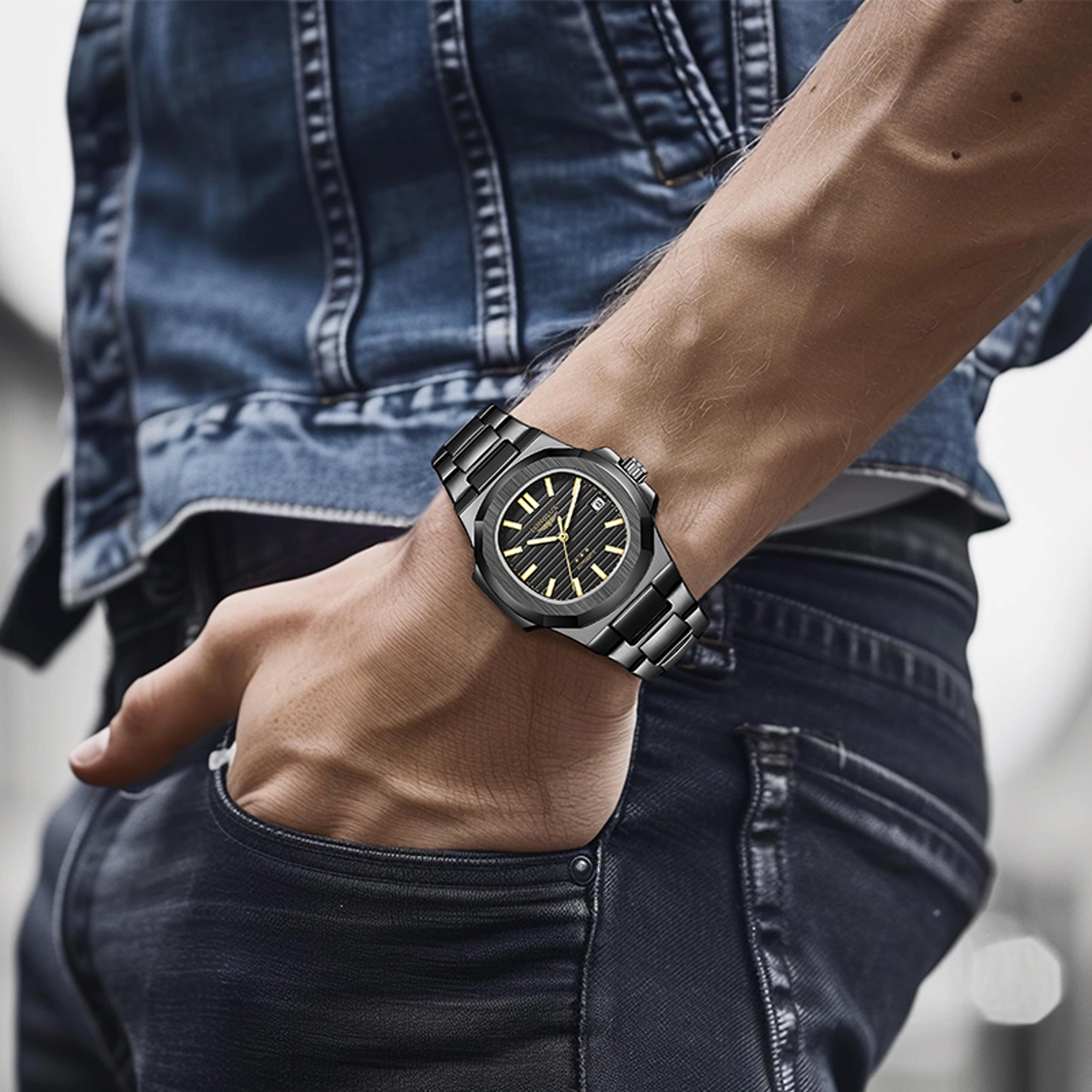 Mens Automatic Mechanical Watch Stainless Steel Luminous Date Business Watch 6