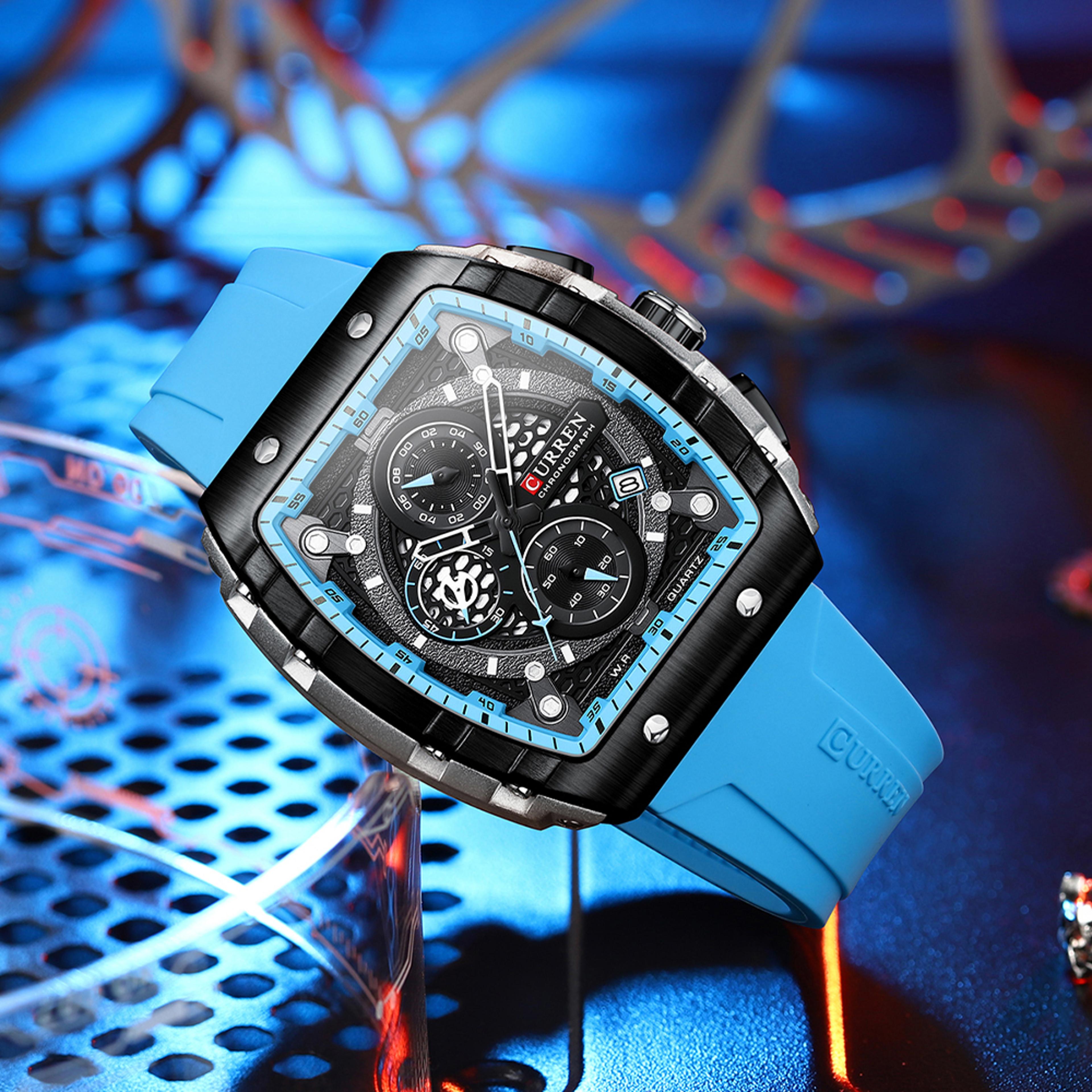 Luxury Square Chronograph Watch For Men Waterproof Luminous Quartz Date Watch 4