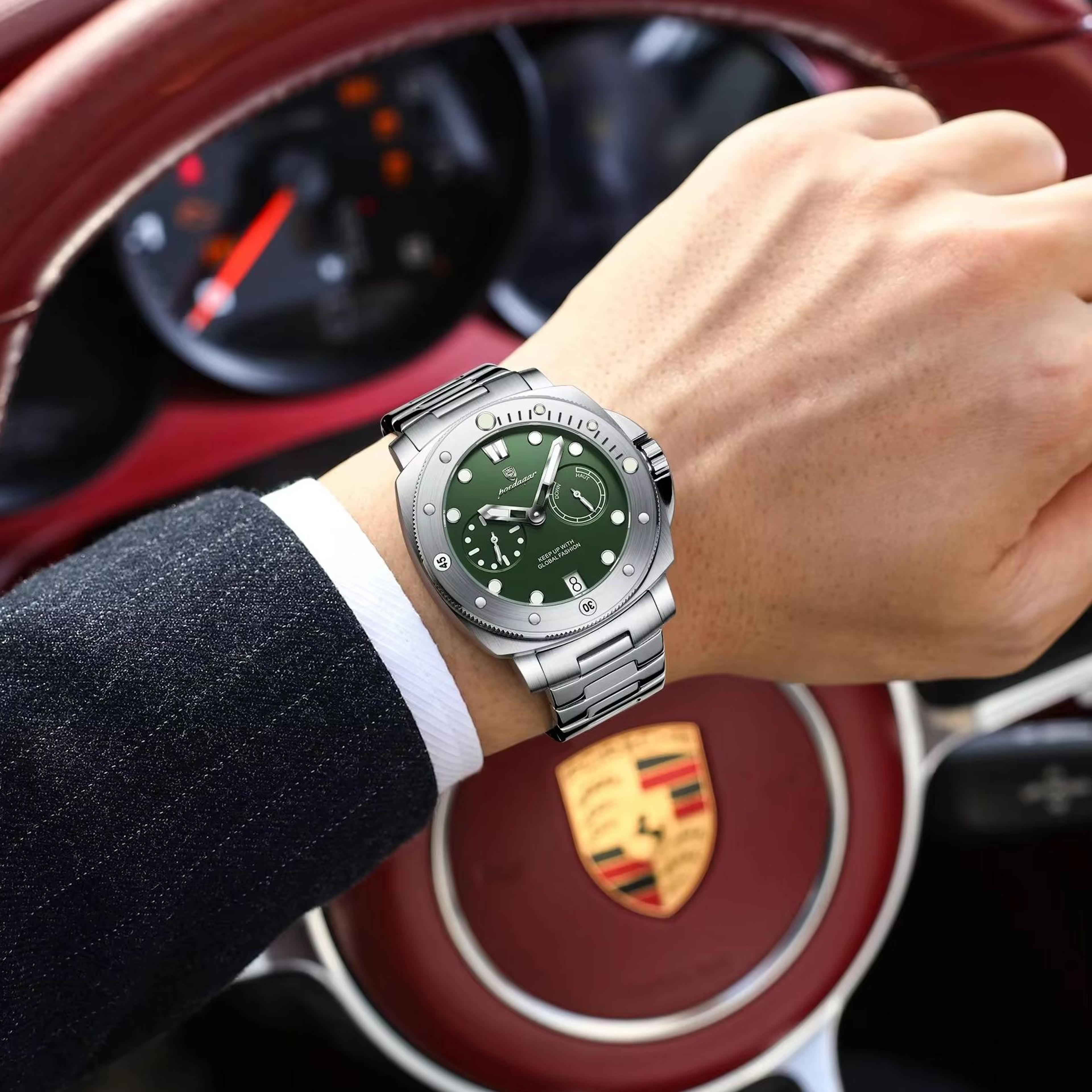 Luxury Mens Quartz Watch With Luminous Display Date And Stainless Steel Bracelet 1