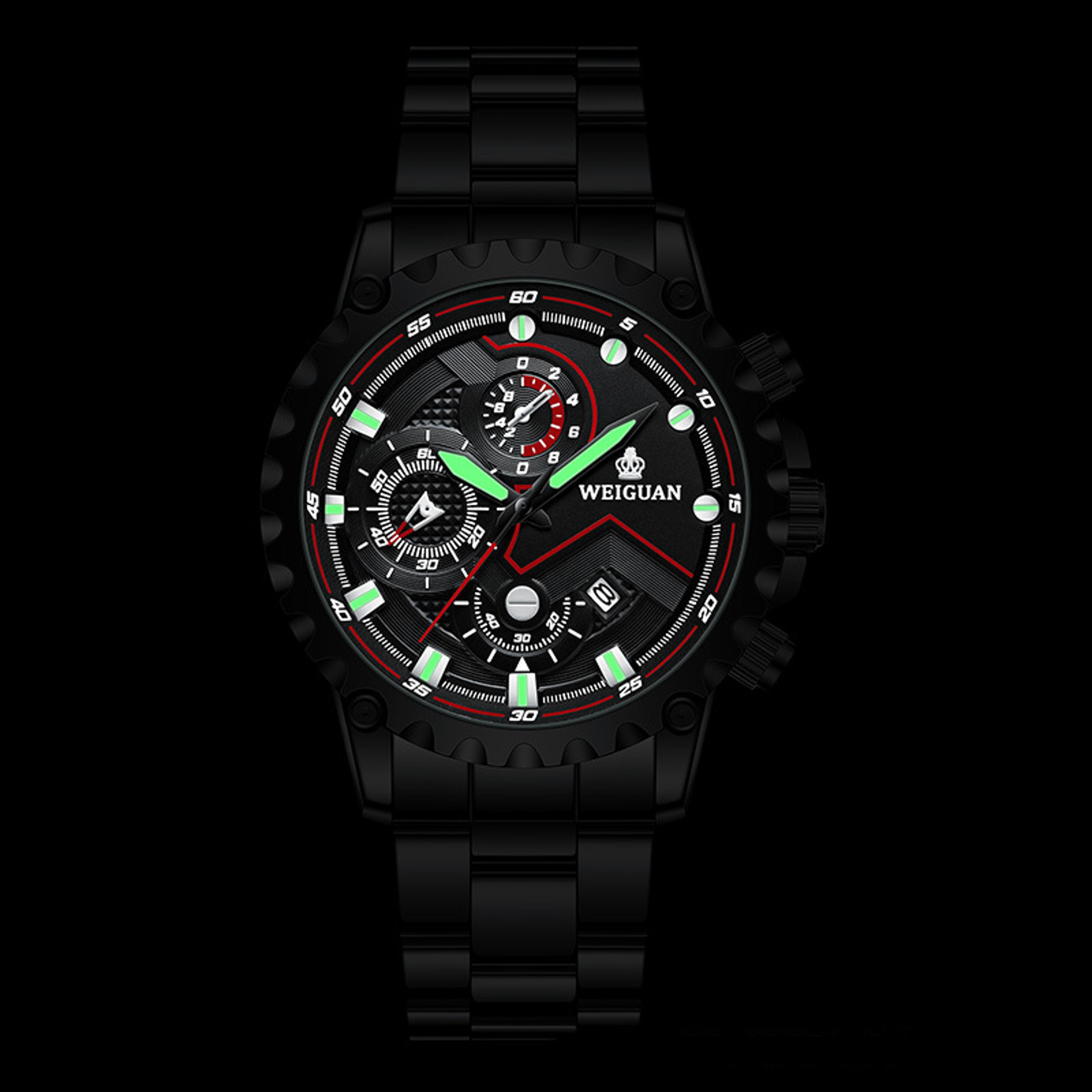 Mens Stainless Steel Watch Waterproof Luminous Quartz Calendar Timepiece 4