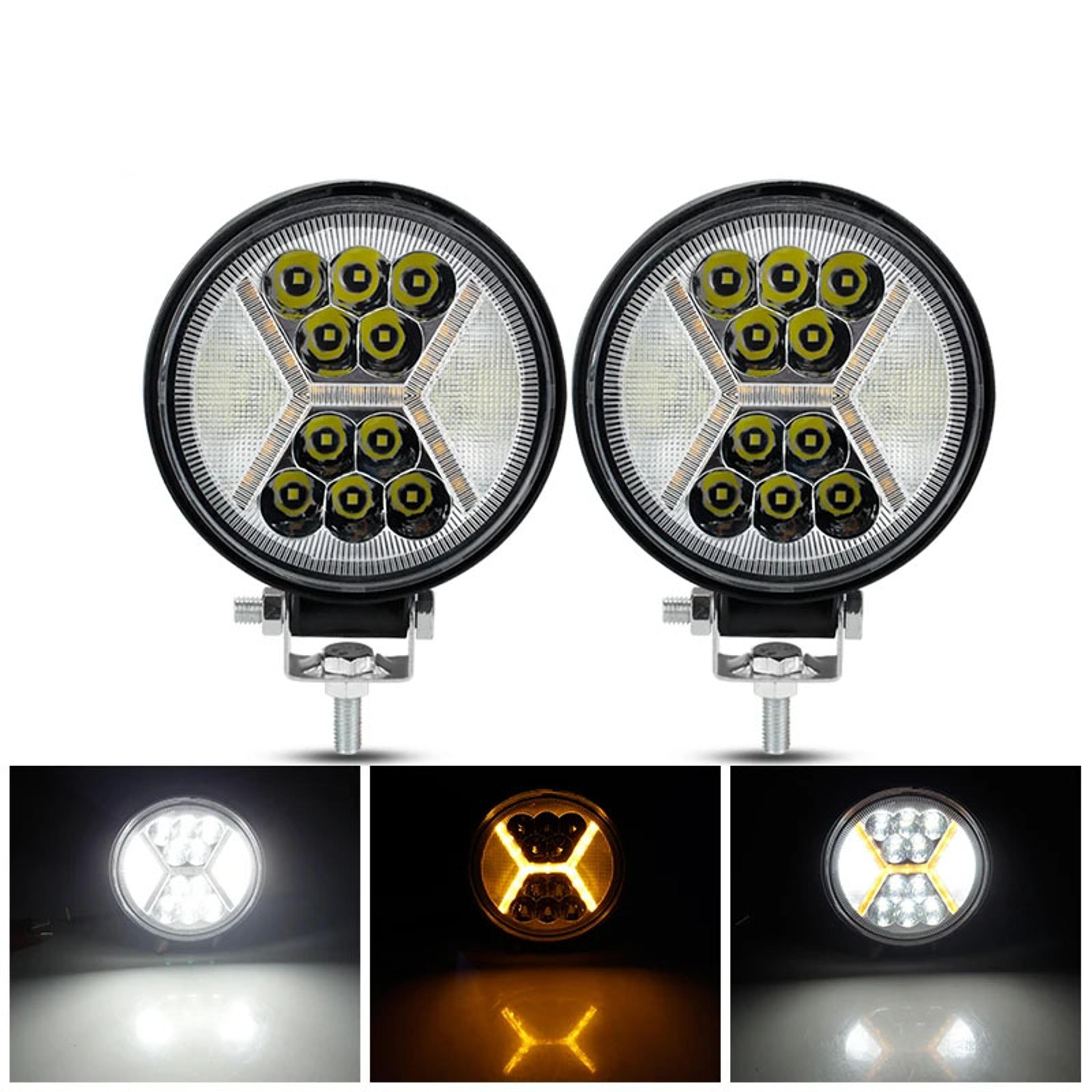 Round LED Work Light Spot Flood Beam For Offroad Trucks Tractors And SUVs 7