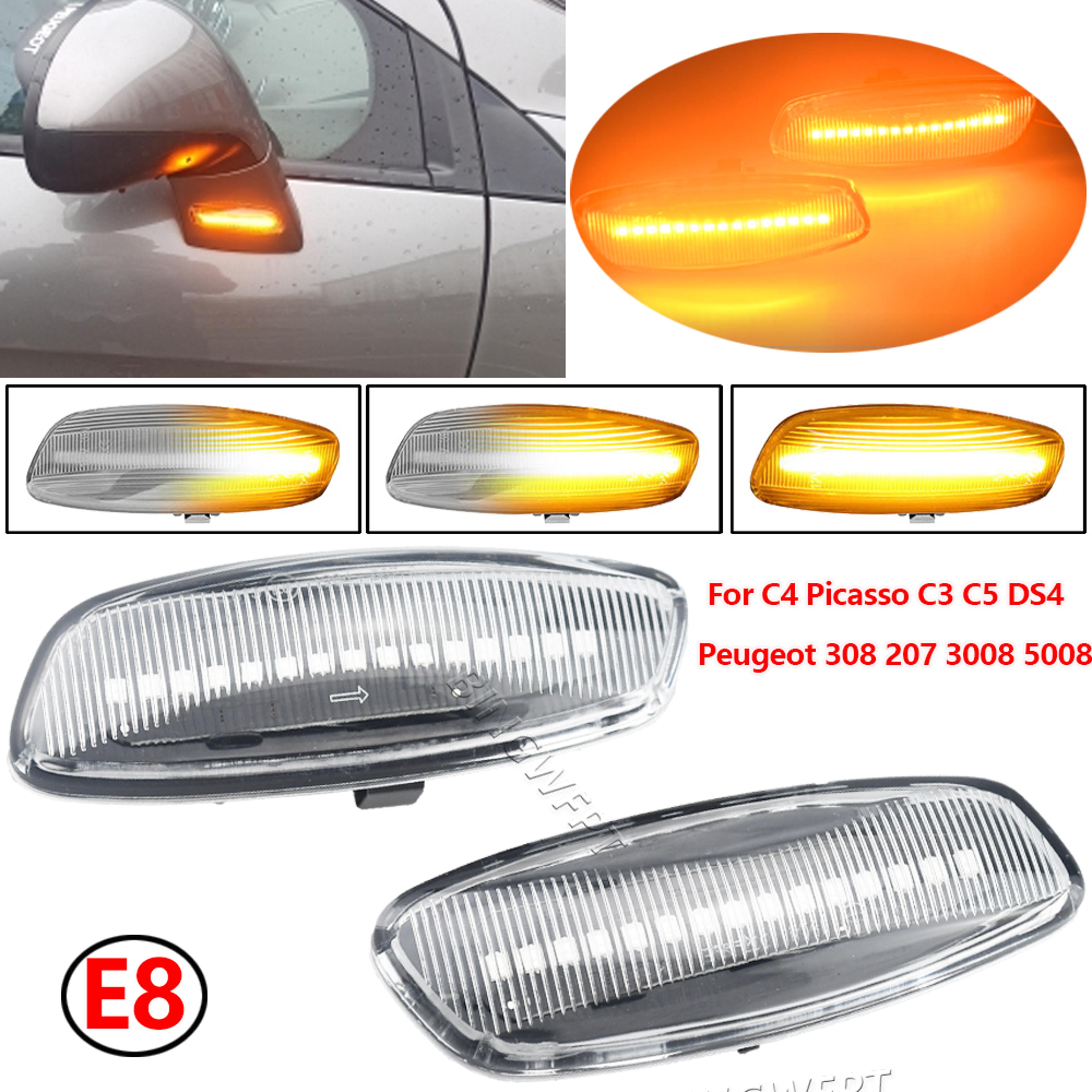 Dynamic LED Side Marker Sequential Turn Signal Lights For Peugeot And Citroen 5