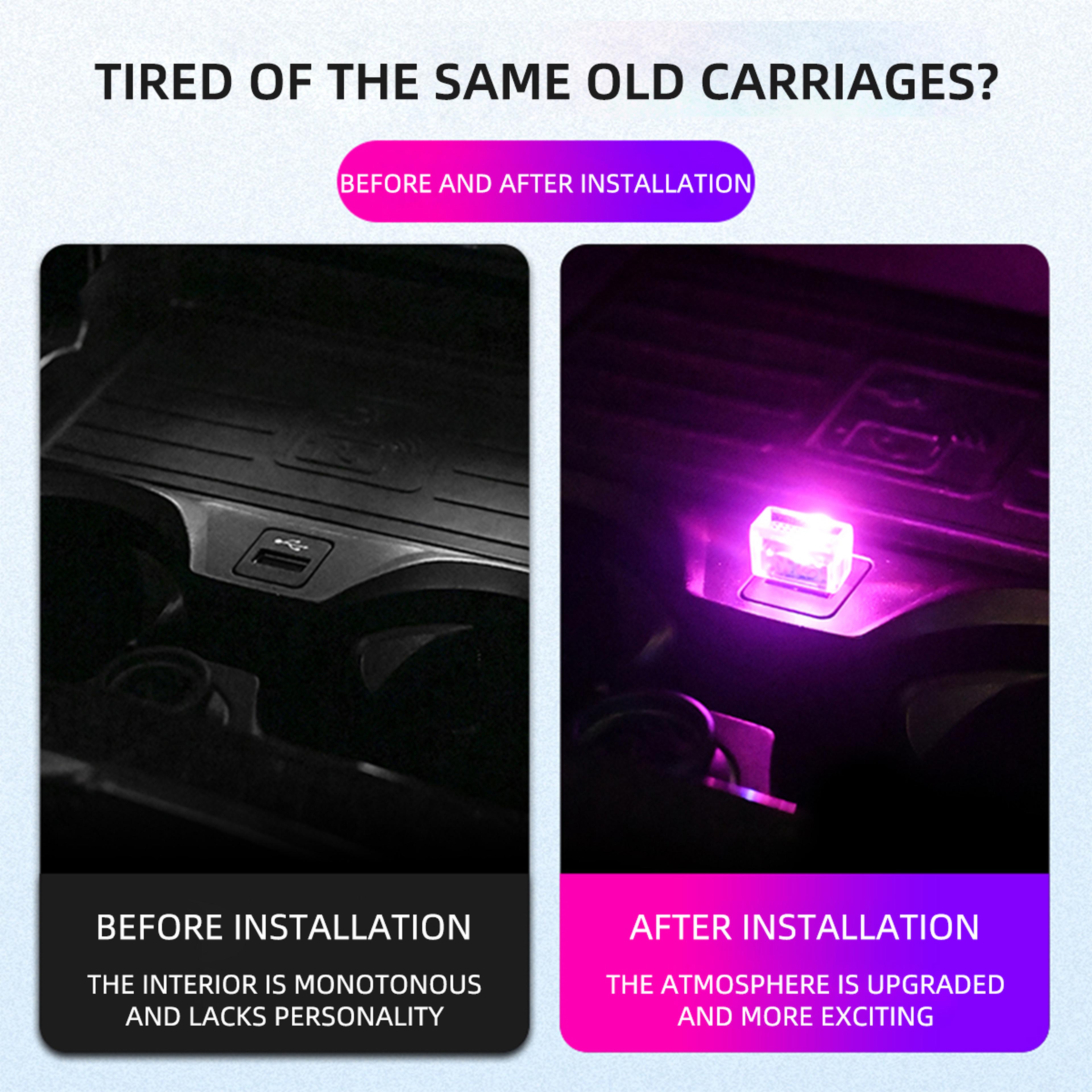 Mini USB LED Car Ambient Light Plug And Play Interior Atmosphere Lamp 4