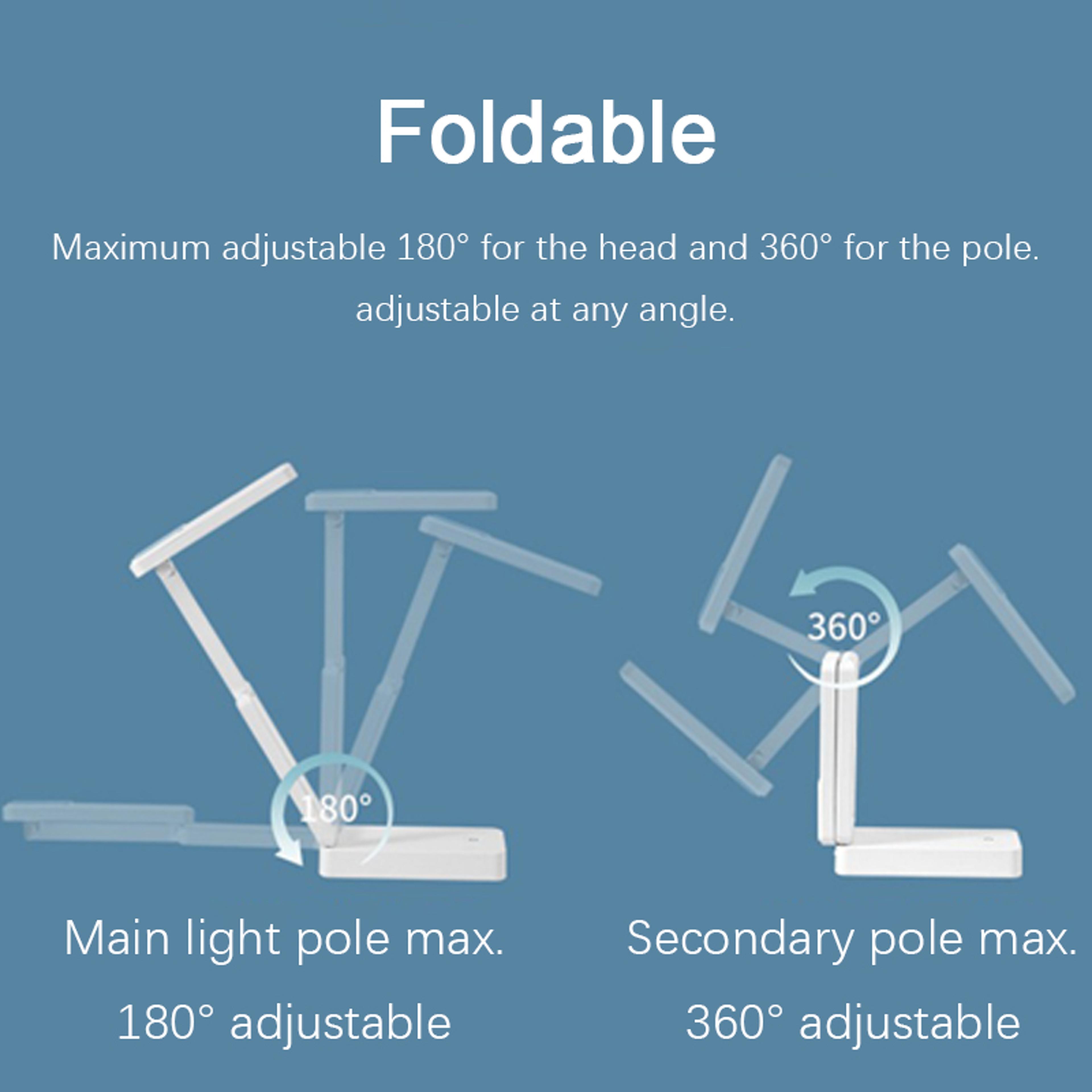 Foldable Rechargeable LED Desk Lamp Eye Care Portable Study Light 4