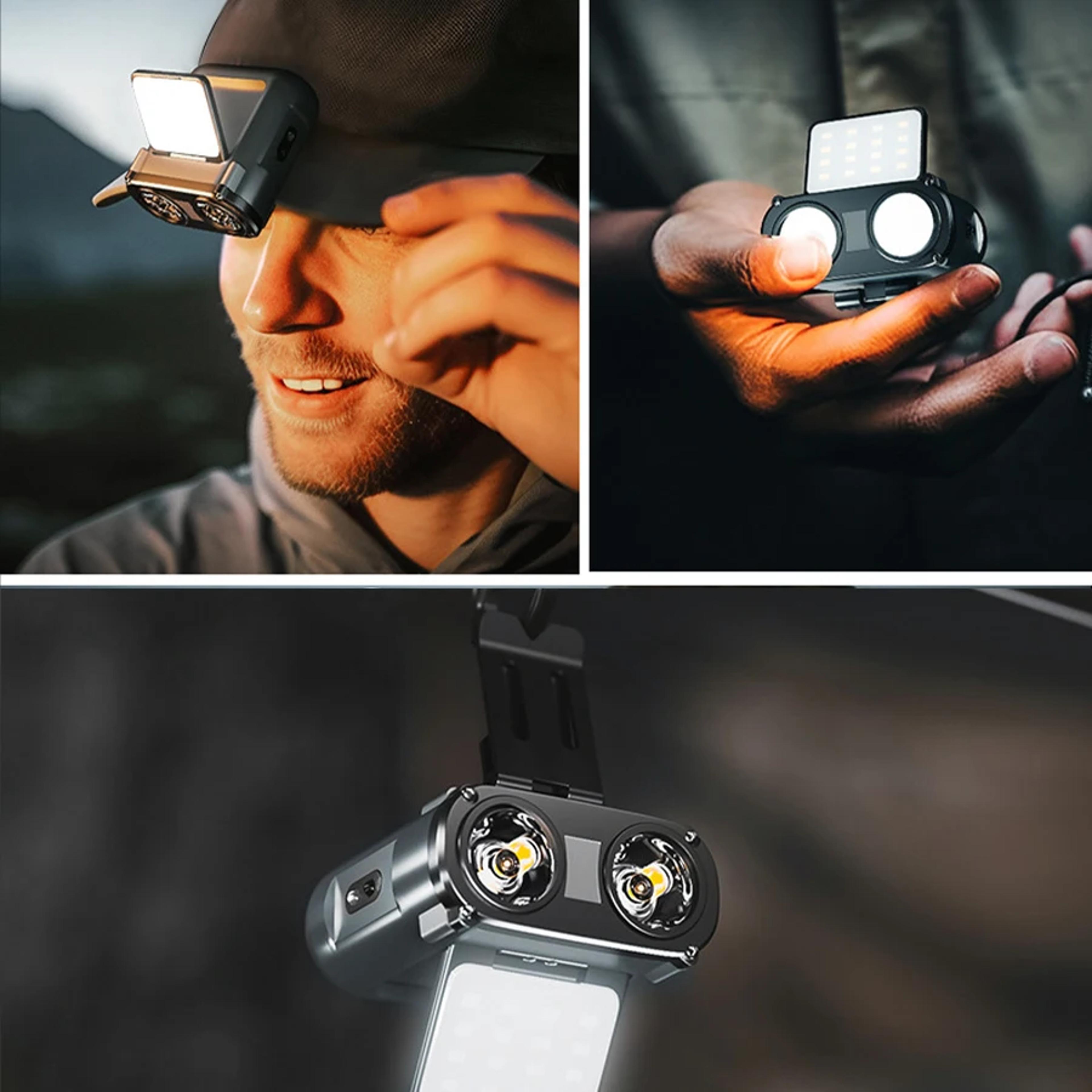 rechargeable owl headlamp bright led flashlight for hunting, biking & fishing rotating headlight
