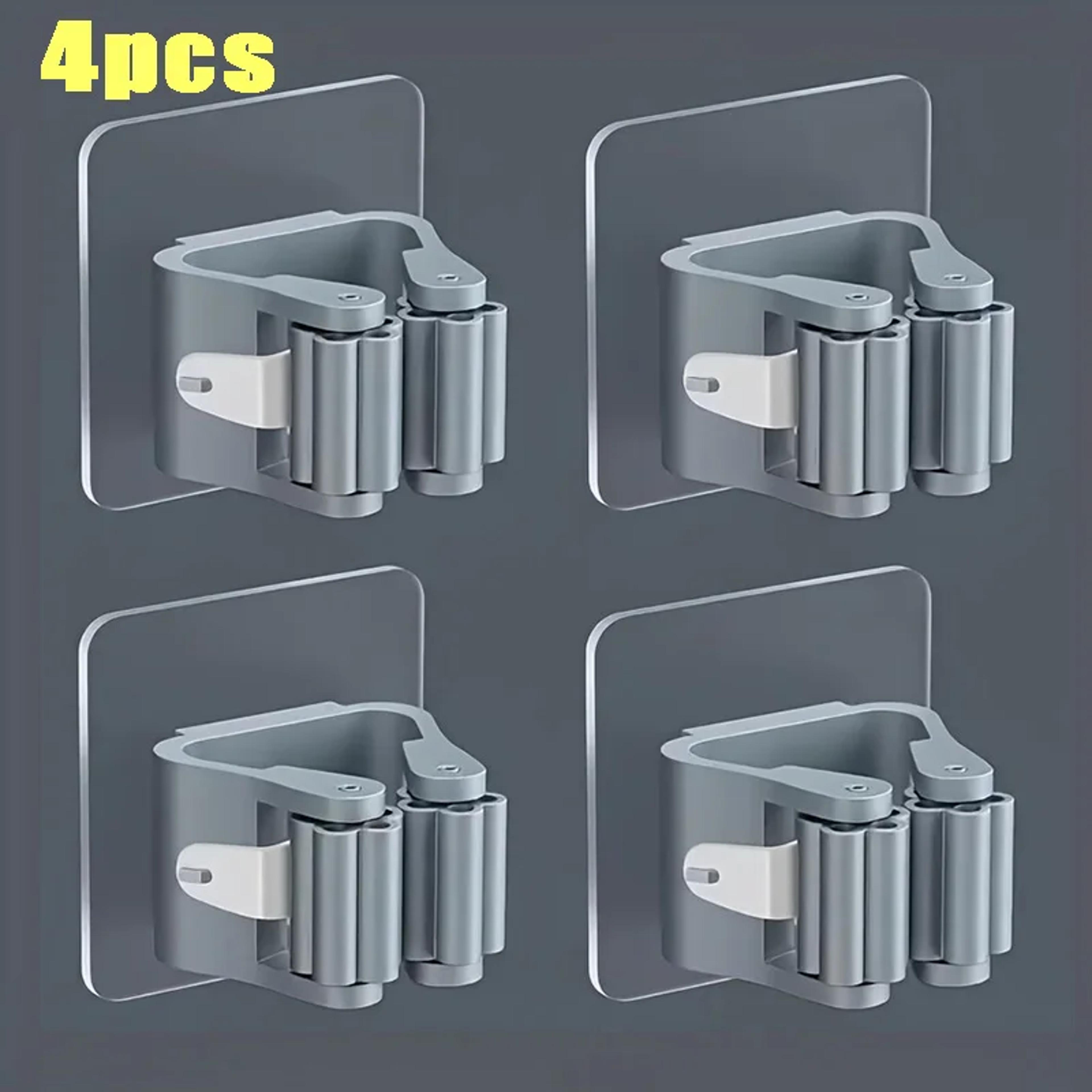 Mop Holder Wall Mount SelfAdhesive Broom Stand SpaceSaving Brush  Umbrella Hook Organizer For Bathr