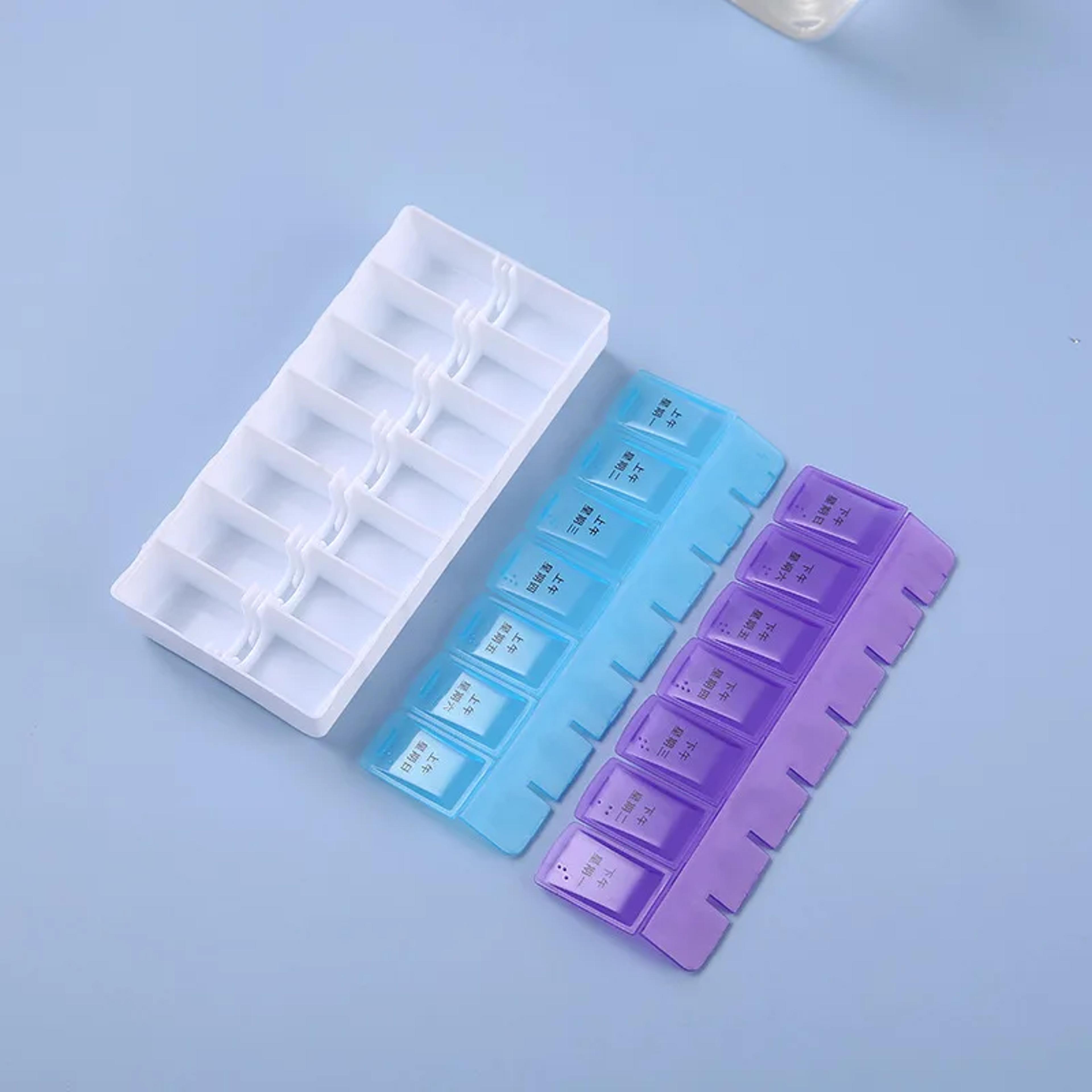 New Weekly Pill Organizer Portable 7Day Travel Pill Case with 14 Grids for Vitamins Medicine  Fi