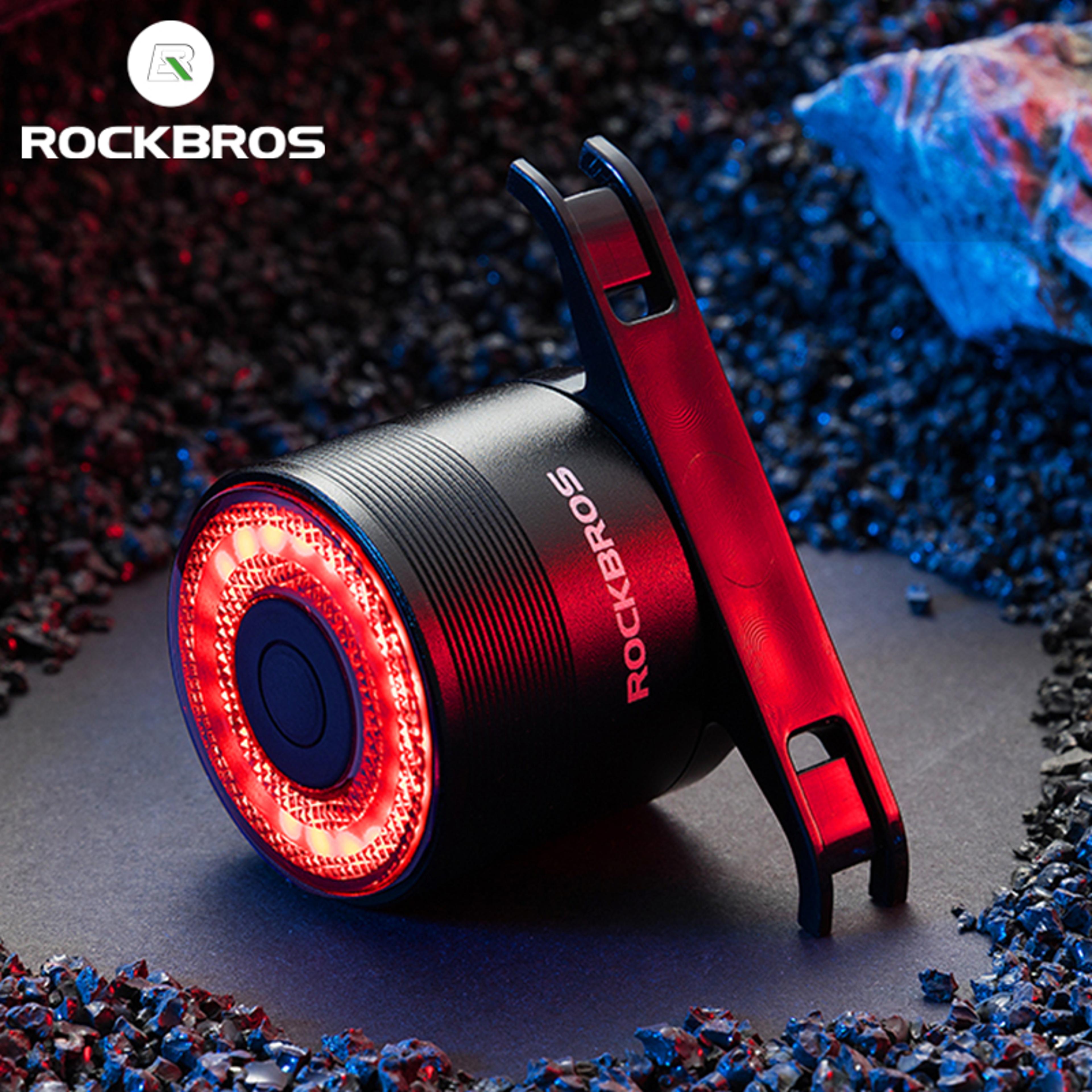 mtb road smart brake bicycle tail light, usb charging bike rear light, waterproof seatpost saddle cycling taillight