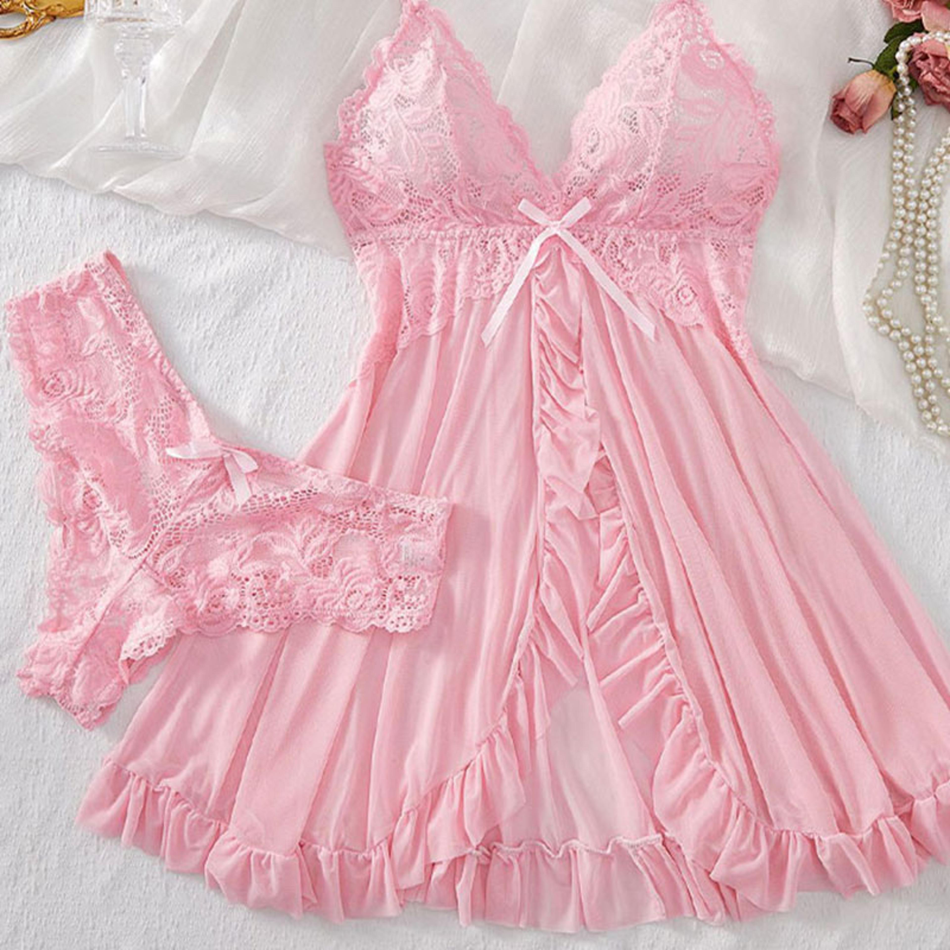 women's sexy pyjamas lingerie, suspender suit summer nightgown, ultra-thin lace thong sets hot sleepwear