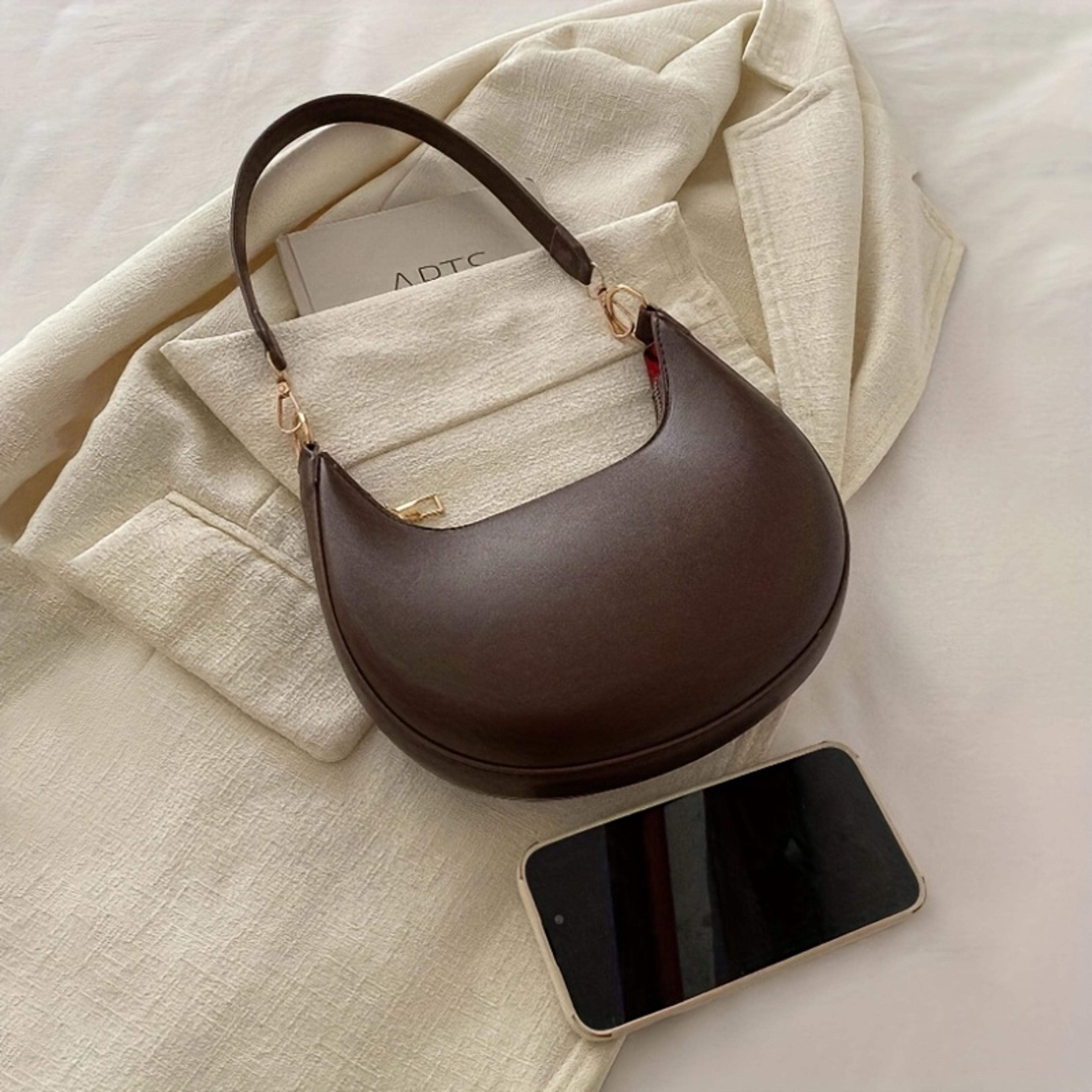 HighEnd Womens Shoulder Bag Fashionable PU Leather Square Shape With Internal Zipper Pocket French  3