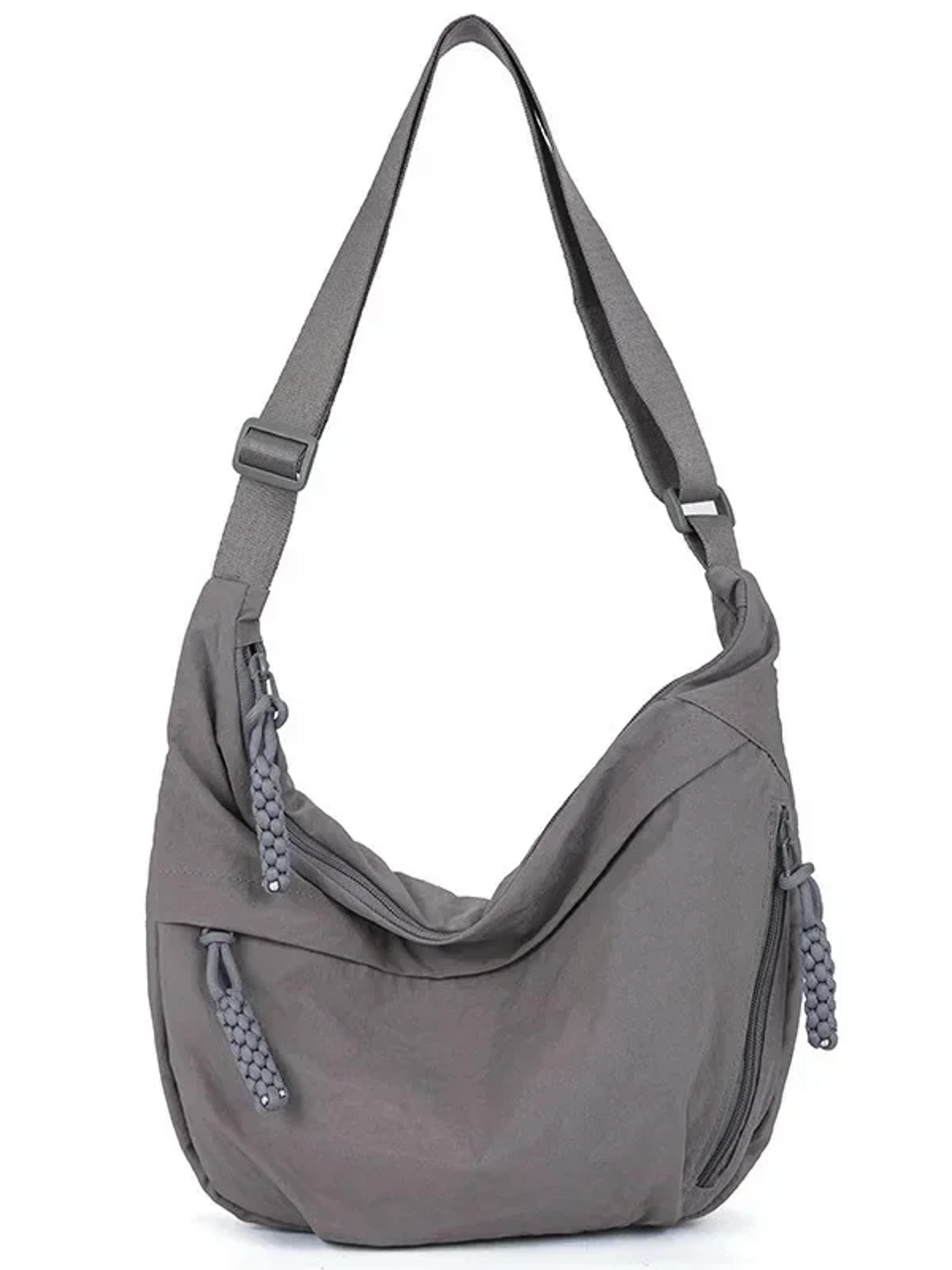 Womens Trendy Soft Cloth Shoulder Bag Solid Color Casual Handbag Big Crossbody Bags Fashionable Sho 7