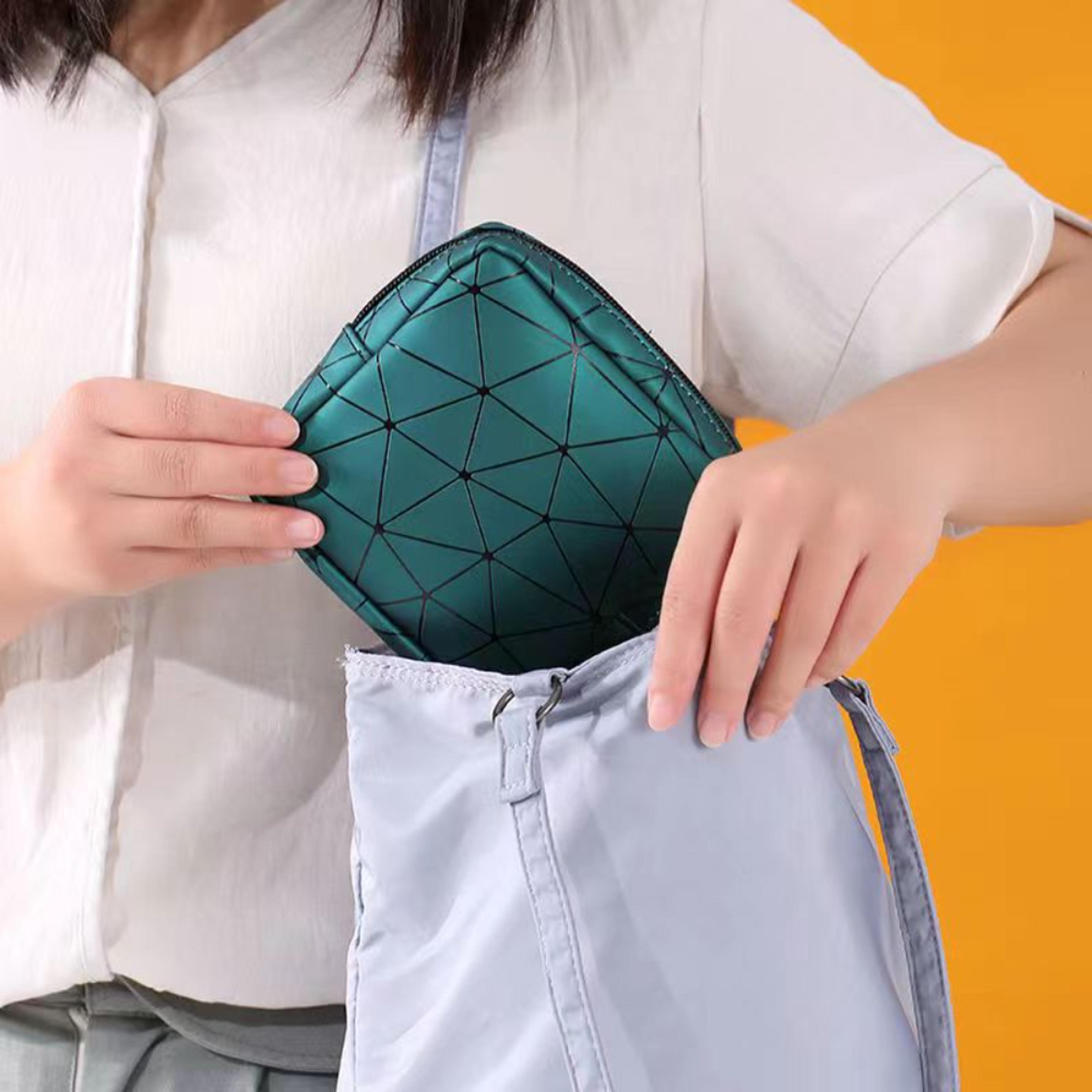 Waterproof Leather Period Bag With Zipper For Women And Teen Girls Sanitary Napkin Storage Bag Smal 3