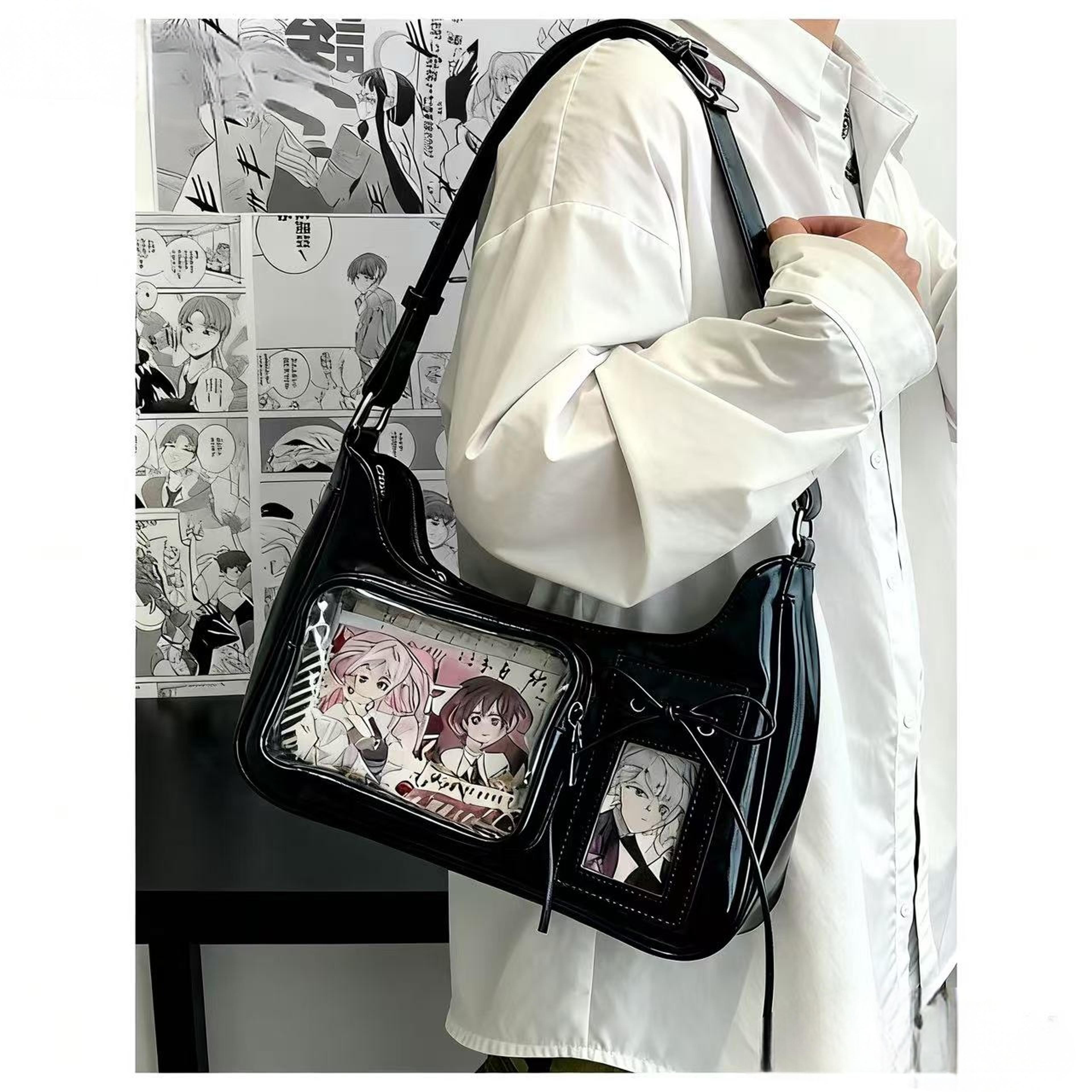 Korean Shoulder Bag Women Transparent Ita Bag School Crossbody Bag Female Japanese Designer Preppy  2