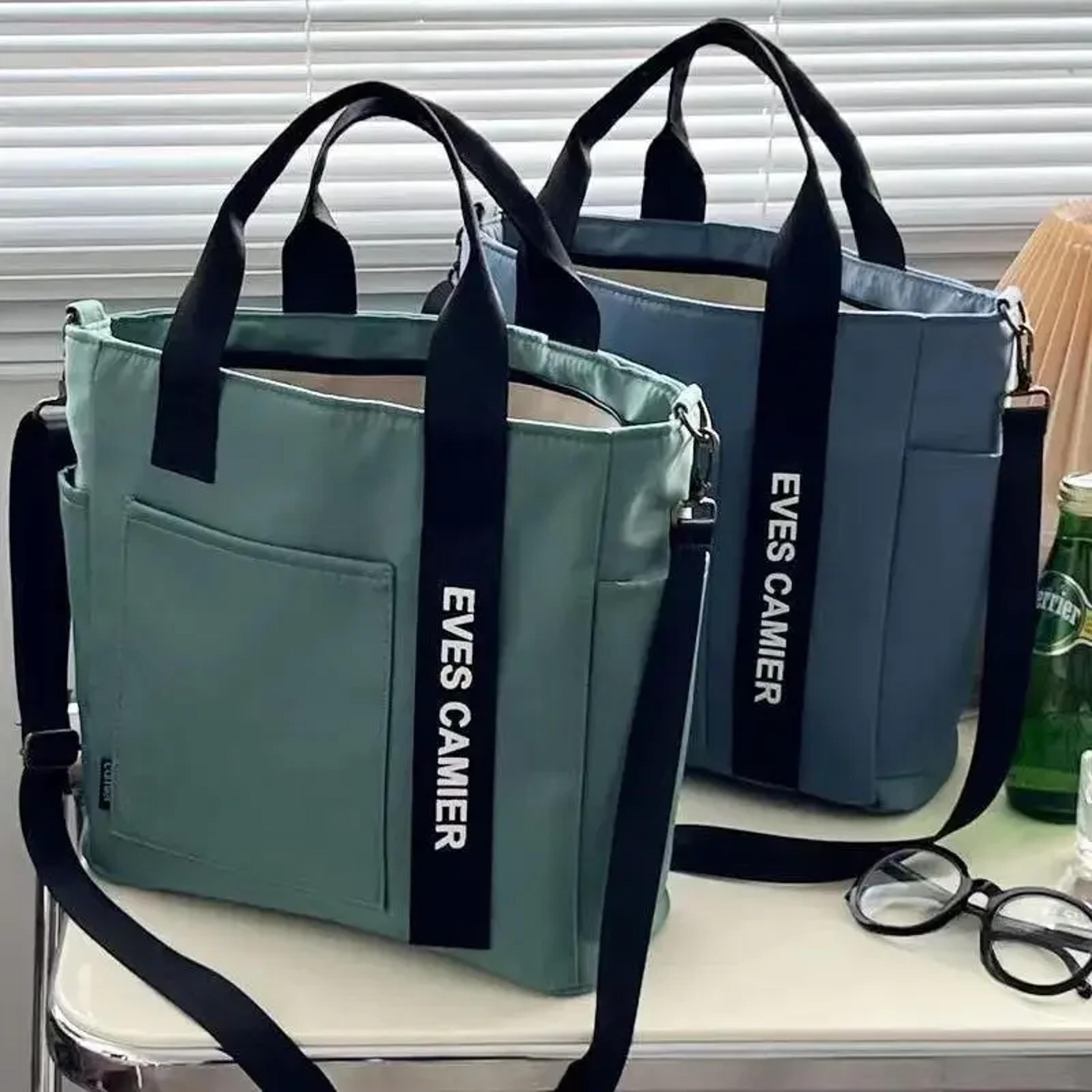 Casual Tote Large Capacity Shoulder Bag Waterproof Nylon Canvas Handbag Simple Fashion Messenger Ba 2