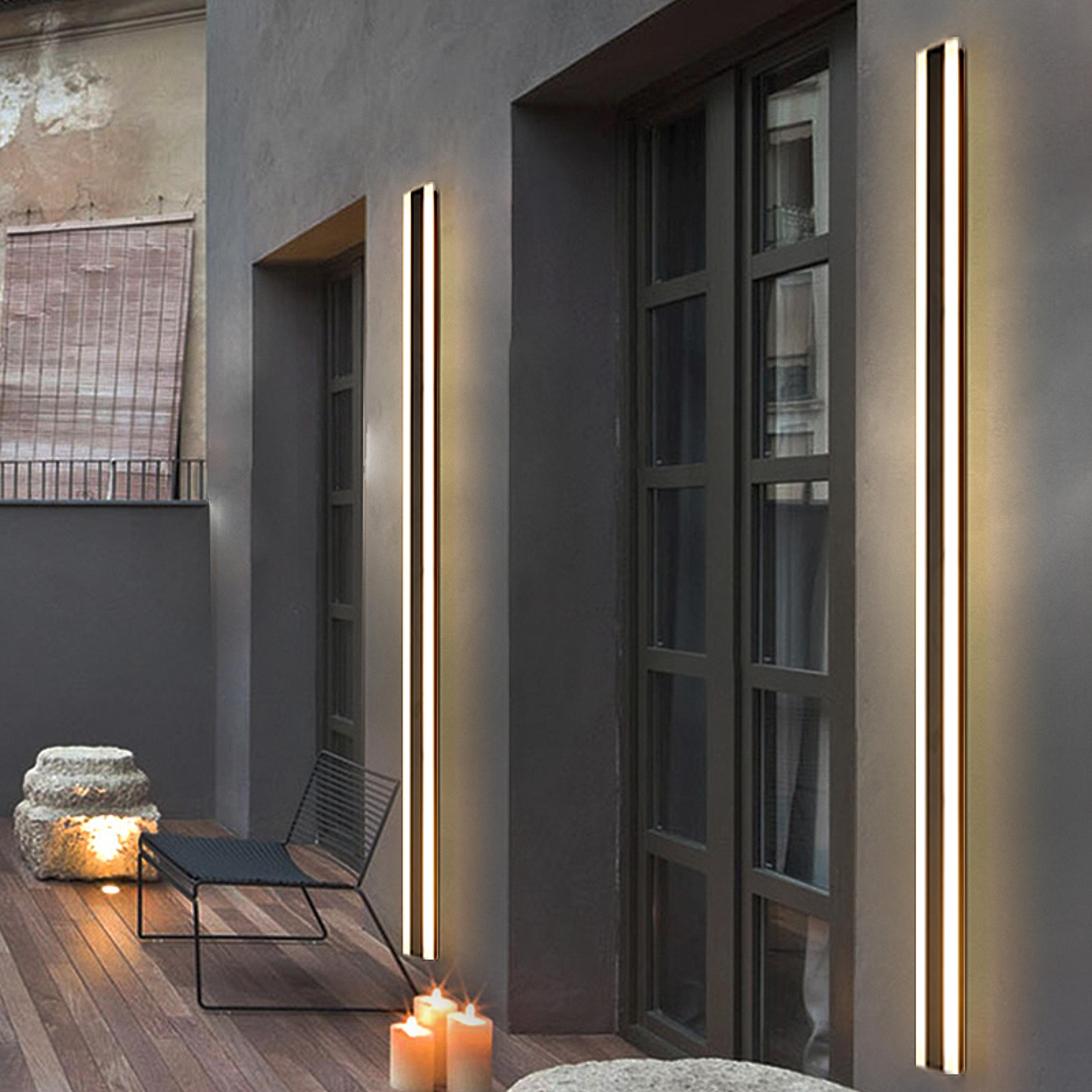 Aluminum Modern Waterproof Outdoor Long Strip LED Wall Lamp Garden Porch Sconce Light Stylish Outdo 4