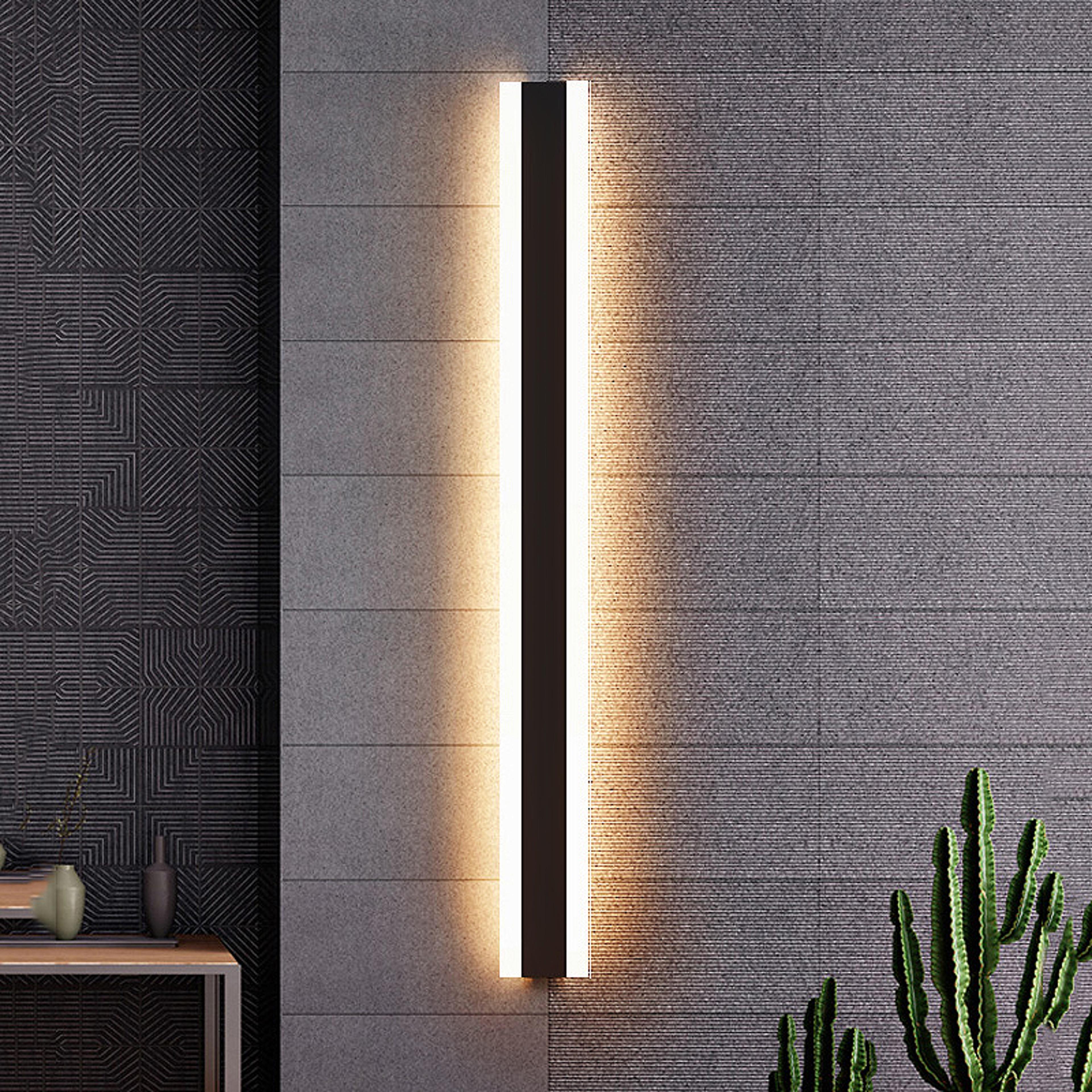 Aluminum Modern Waterproof Outdoor Long Strip LED Wall Lamp Garden Porch Sconce Light Stylish Outdo 5