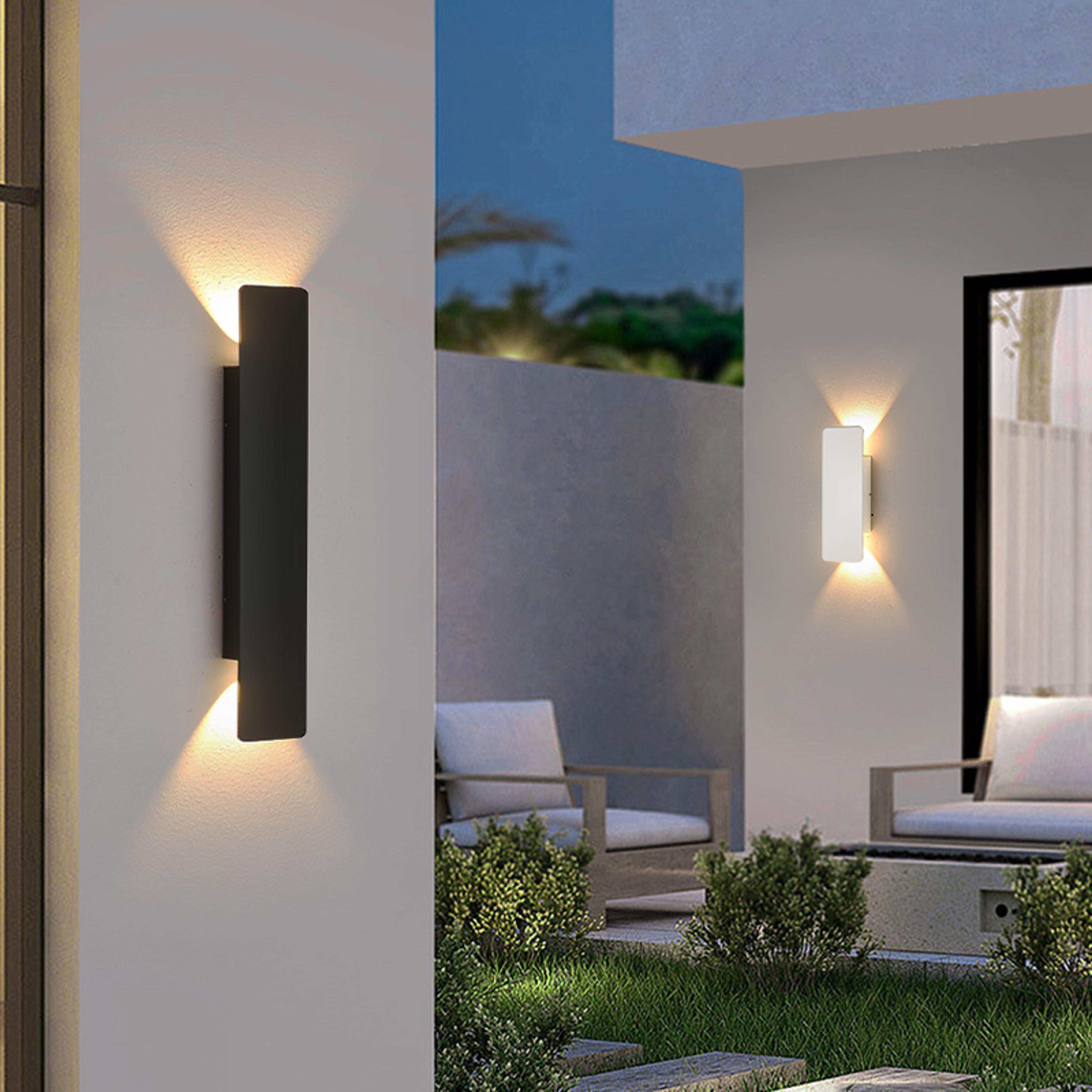 Waterproof Outdoor Wall Lamp Modern LED Lamp In Black  White Aluminum Up Lower Light Durable Wall F 1