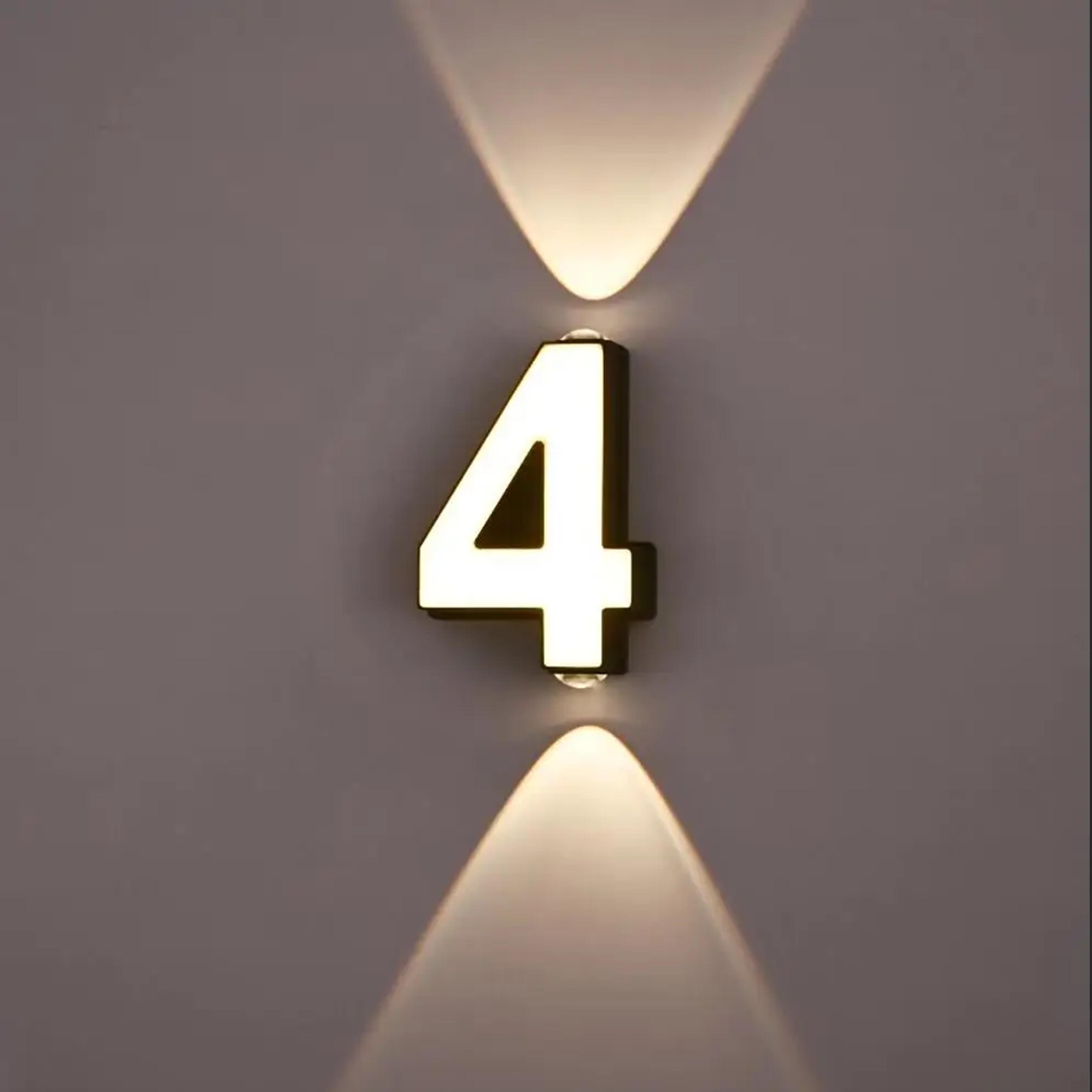 Waterproof LED Wall Lamp Digit Number Display Modern Minimalism Style For Porch Garden Indoor  Outd 3